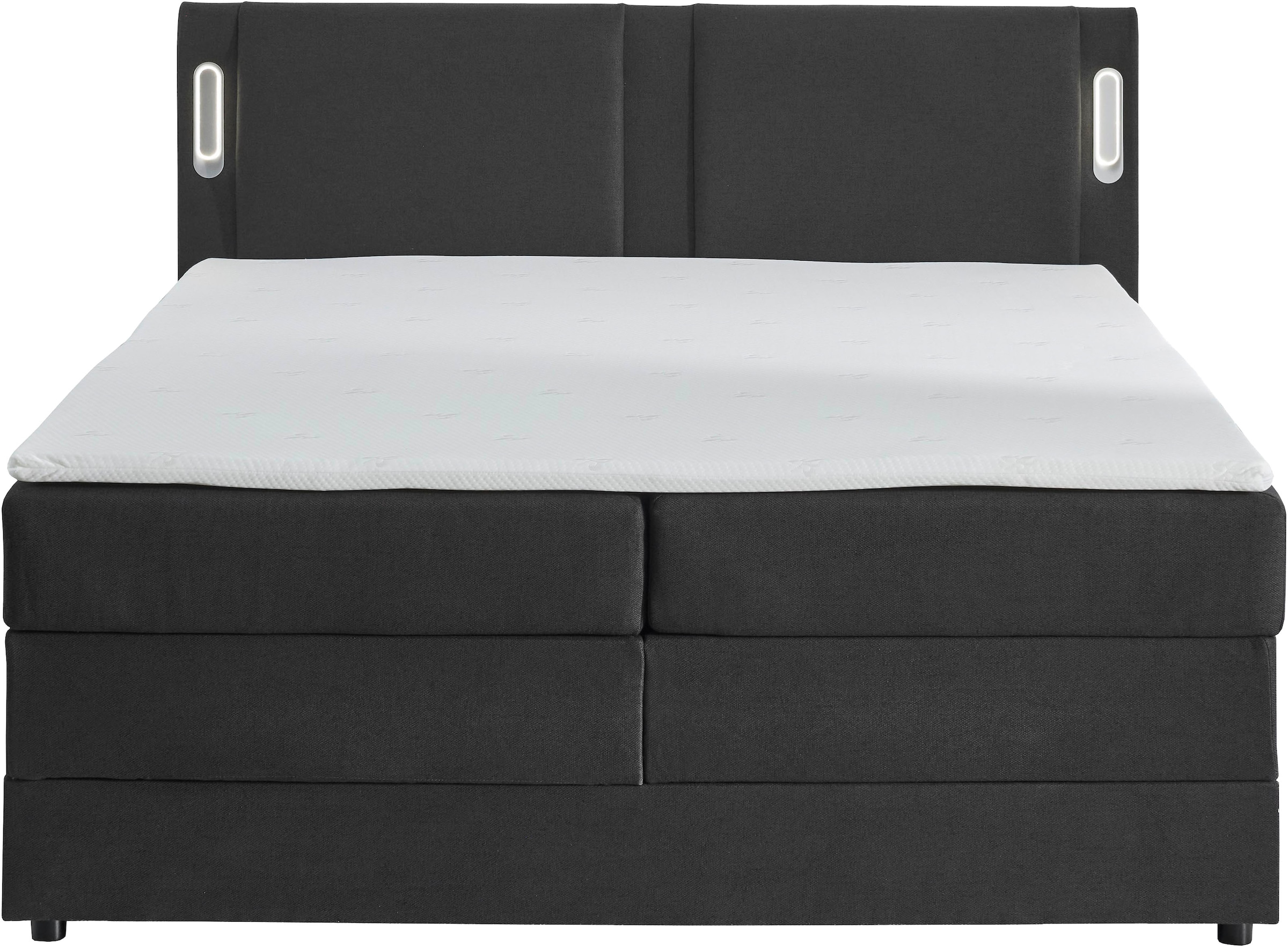 INOSIGN Boxbett »Elverta inkl. Bettkasten und LED-Beleuchtung«, erhältlich in der Breite 180x200cm, Kopfteil in Kissenoptik