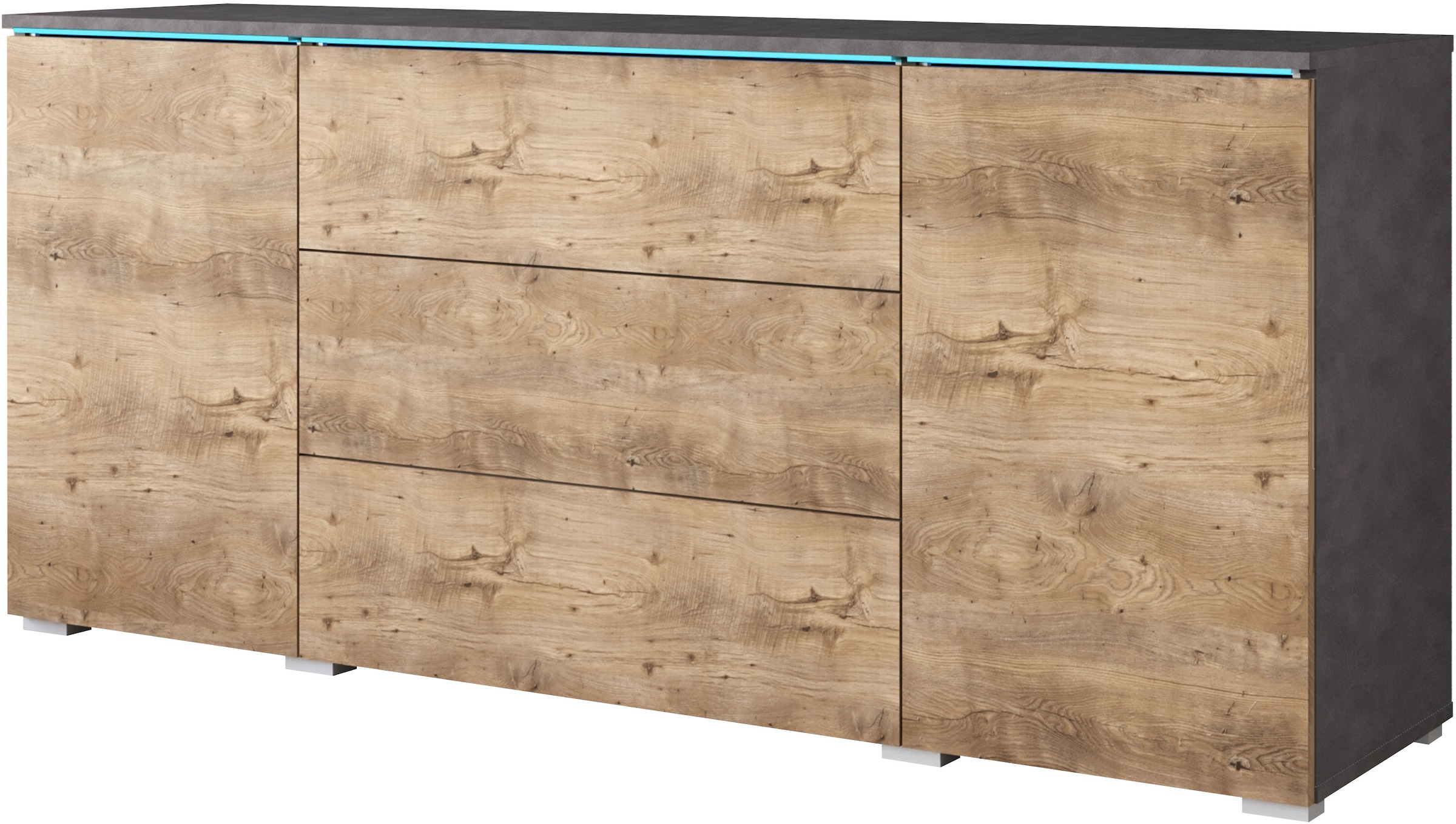 Home affaire Sideboard "VERA, grifflos" verstellbare Einlegeböden, Wahlweise mit oder ohne Beleuchtung
