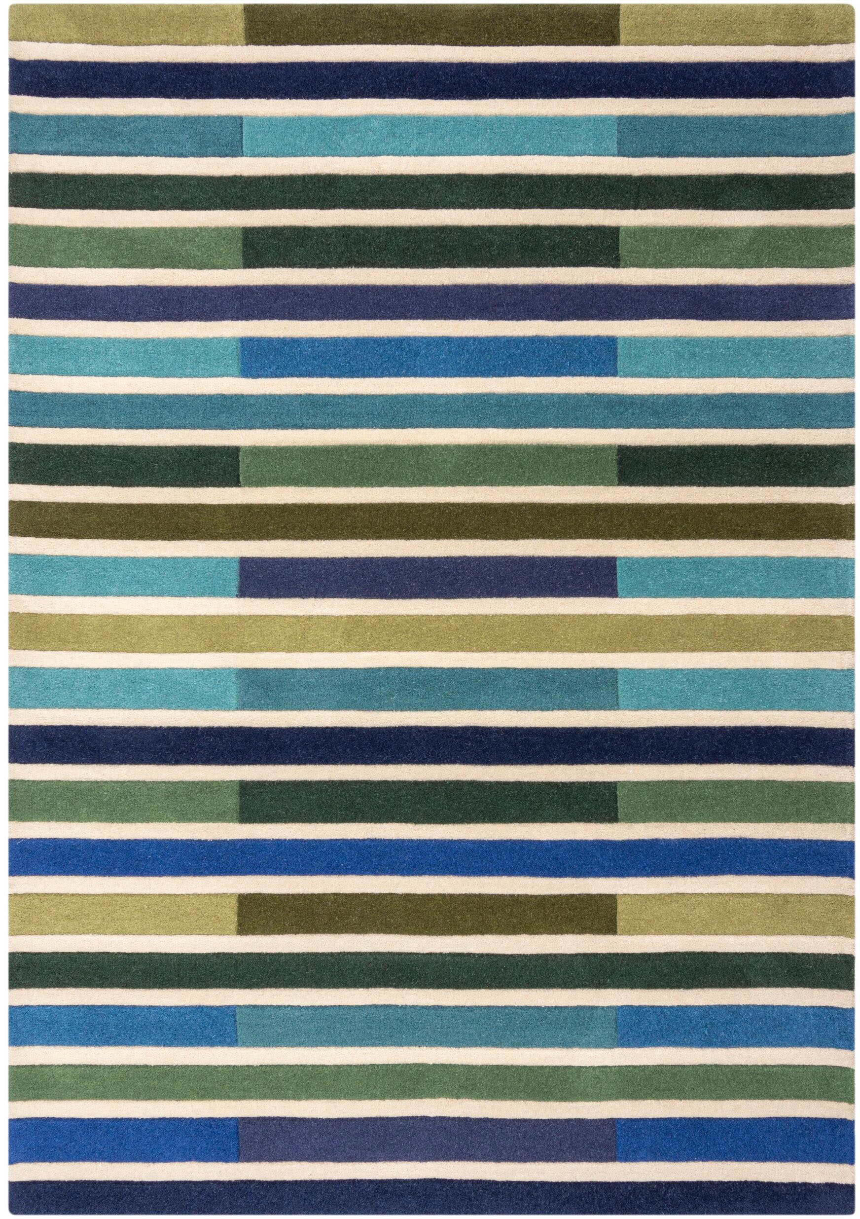 FLAIR RUGS Wollteppich »Piano«, rechteckig, 10 mm Höhe, gestreift, rechteckig