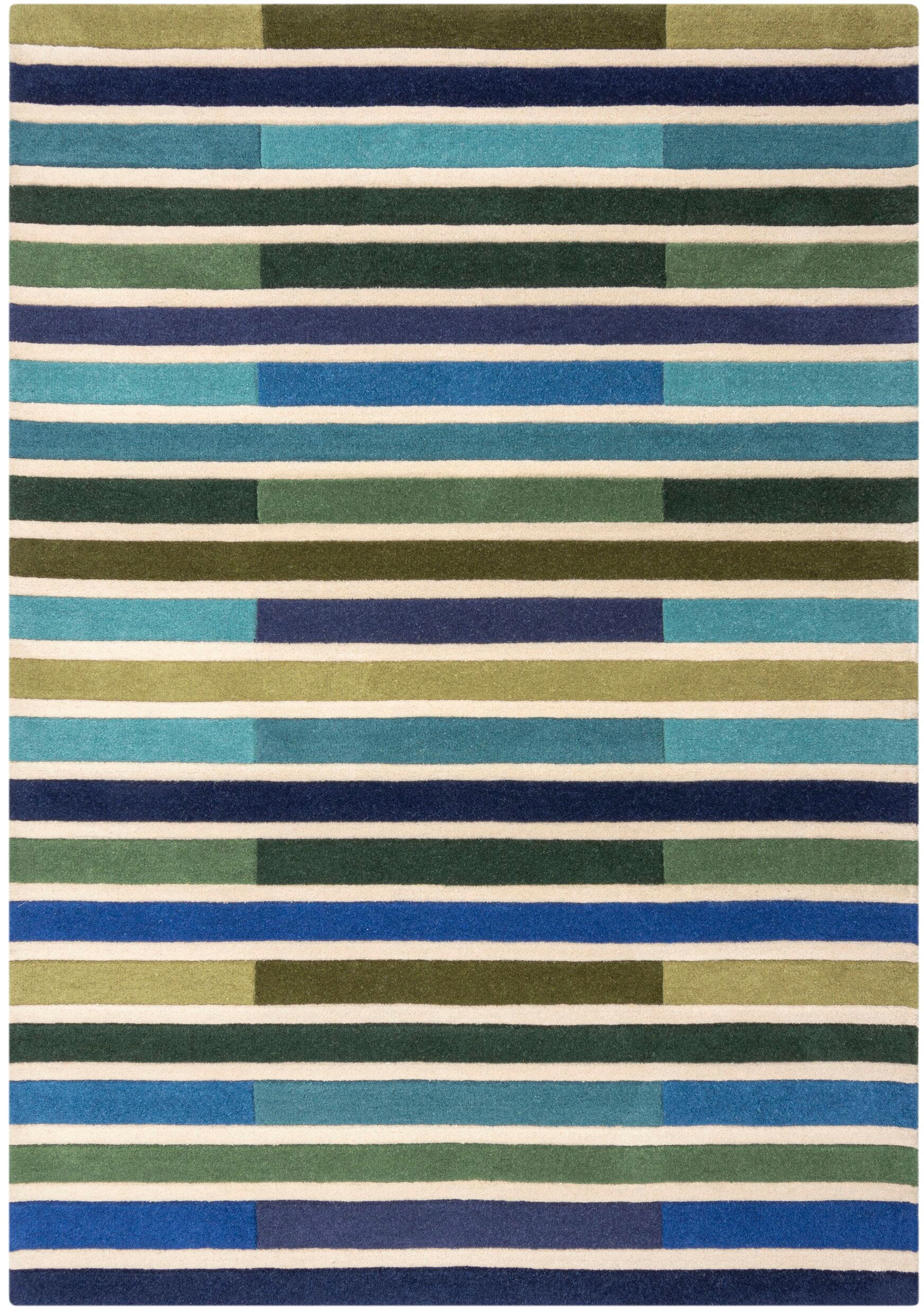 FLAIR RUGS Wollteppich "Piano" rechteckig 10 mm Höhe gestreift, rechteckig günstig online kaufen