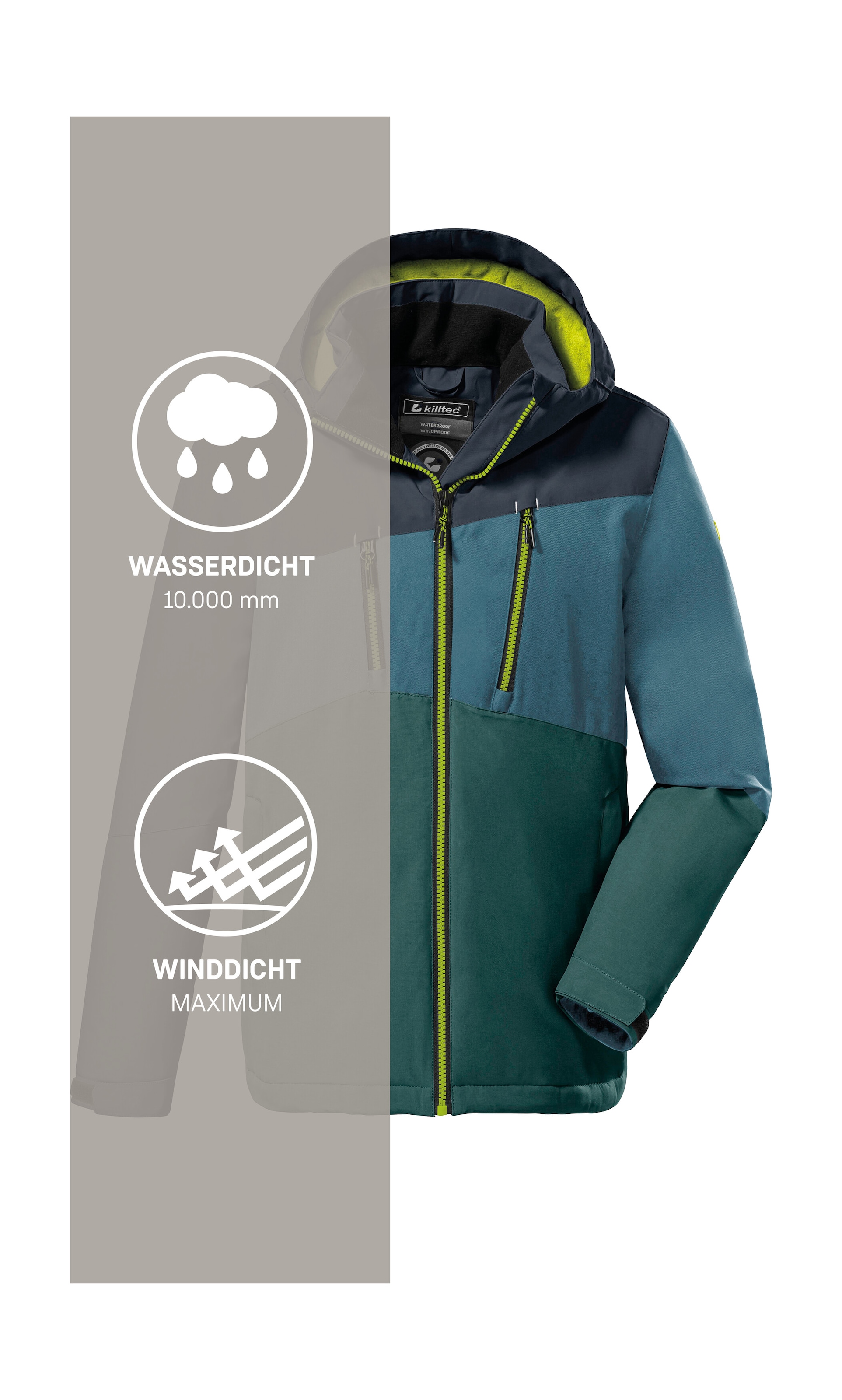 Killtec Outdoorjacke »KOW 204 BYS JCKT« Wasserdichte, atmungsaktive Winterjacke mit verstellbarer Kapuze