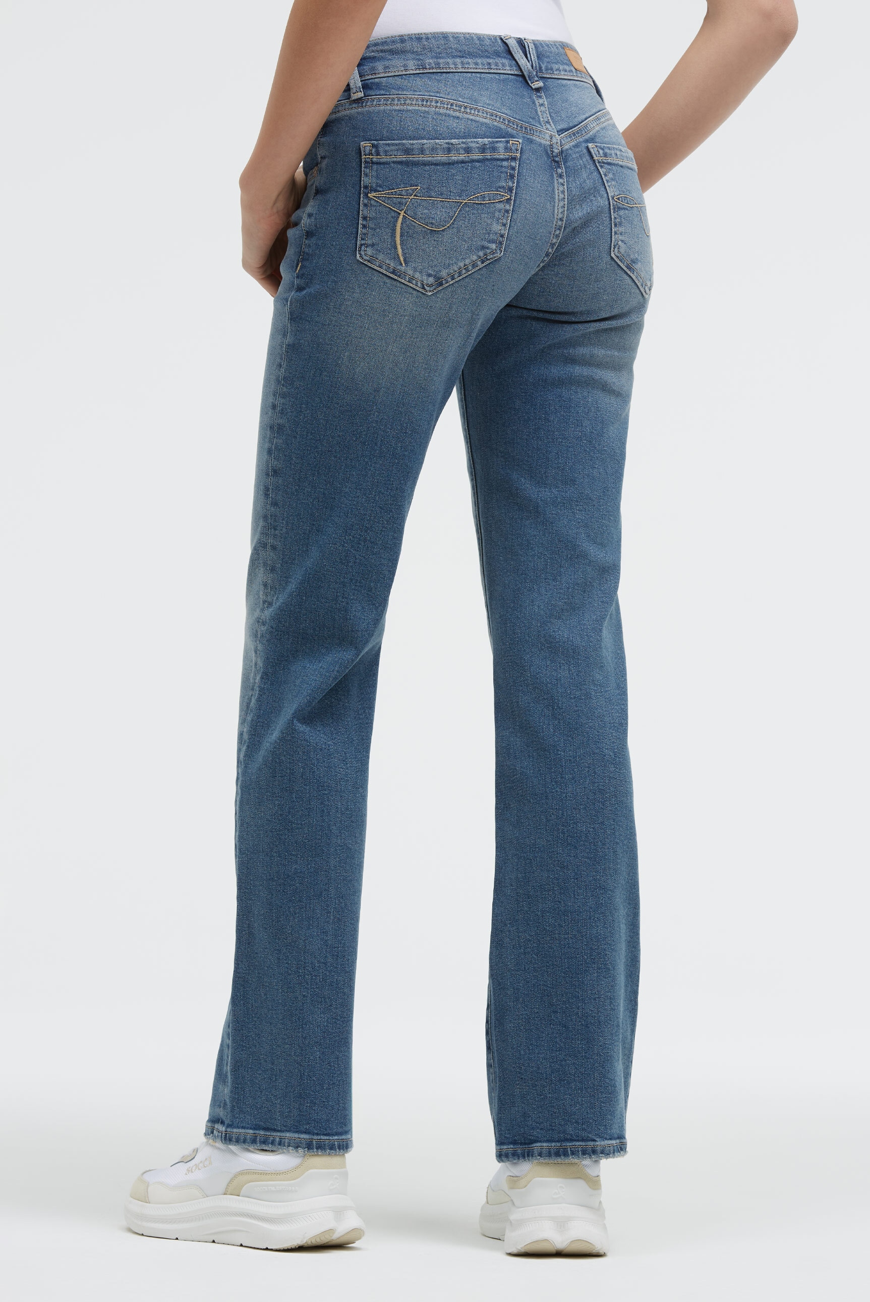 SOCCX Regular-fit-Jeans, mit niedriger Leibhöhe