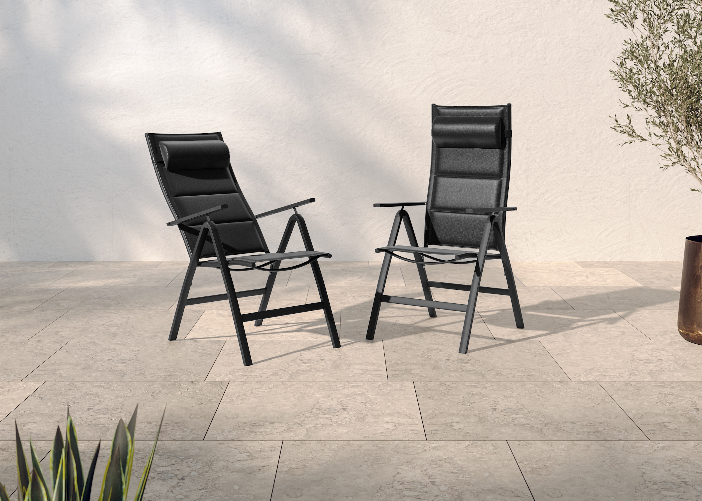 KONIFERA Gartenstuhl "Melbourne" (Set) 2 Stk.klappbar, mit verstellbarer Rü günstig online kaufen