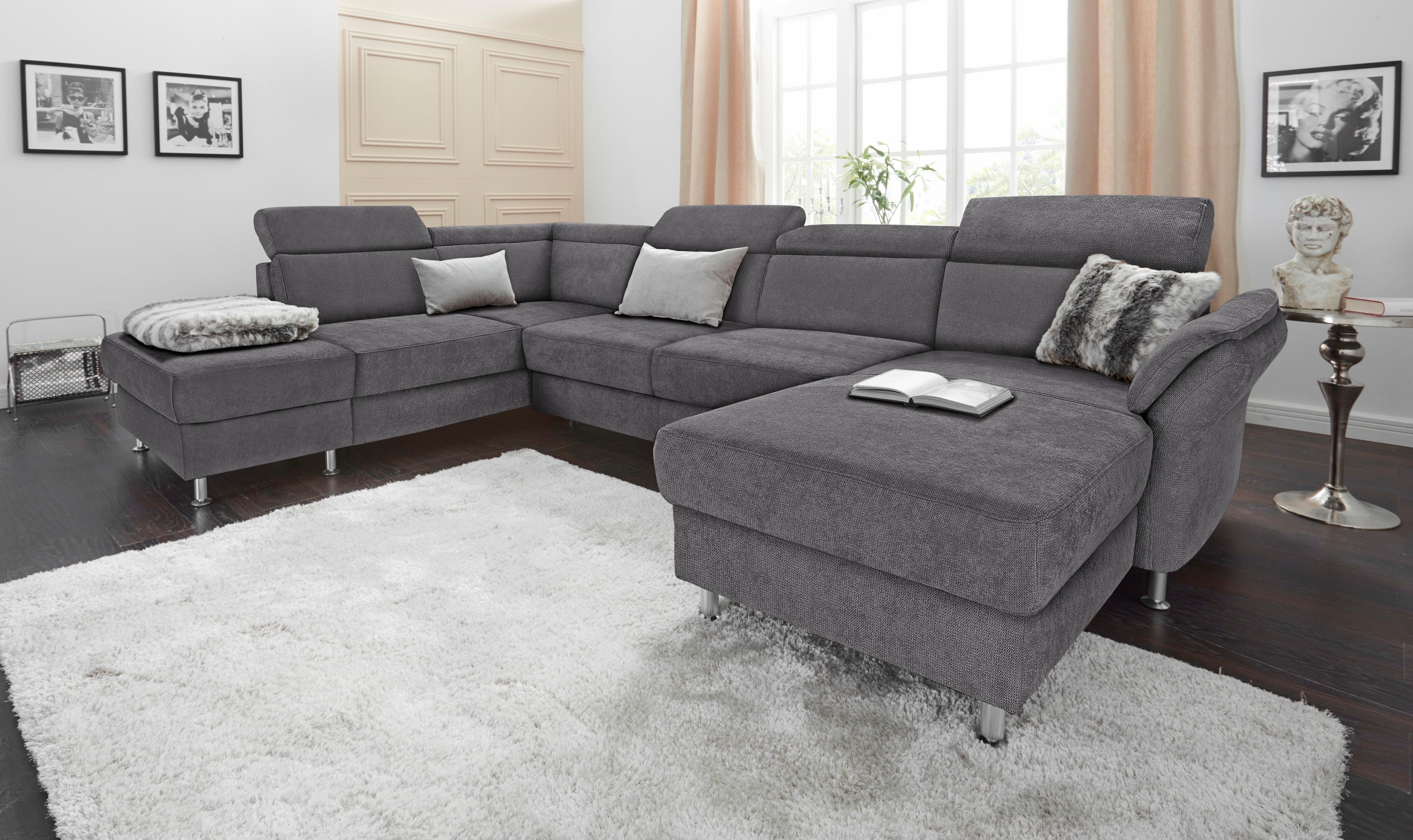 sit&more Wohnlandschaft "Avignon U-Form" optional Schlaffunktion & Stauraum, inklusive Kopfteilverstellung