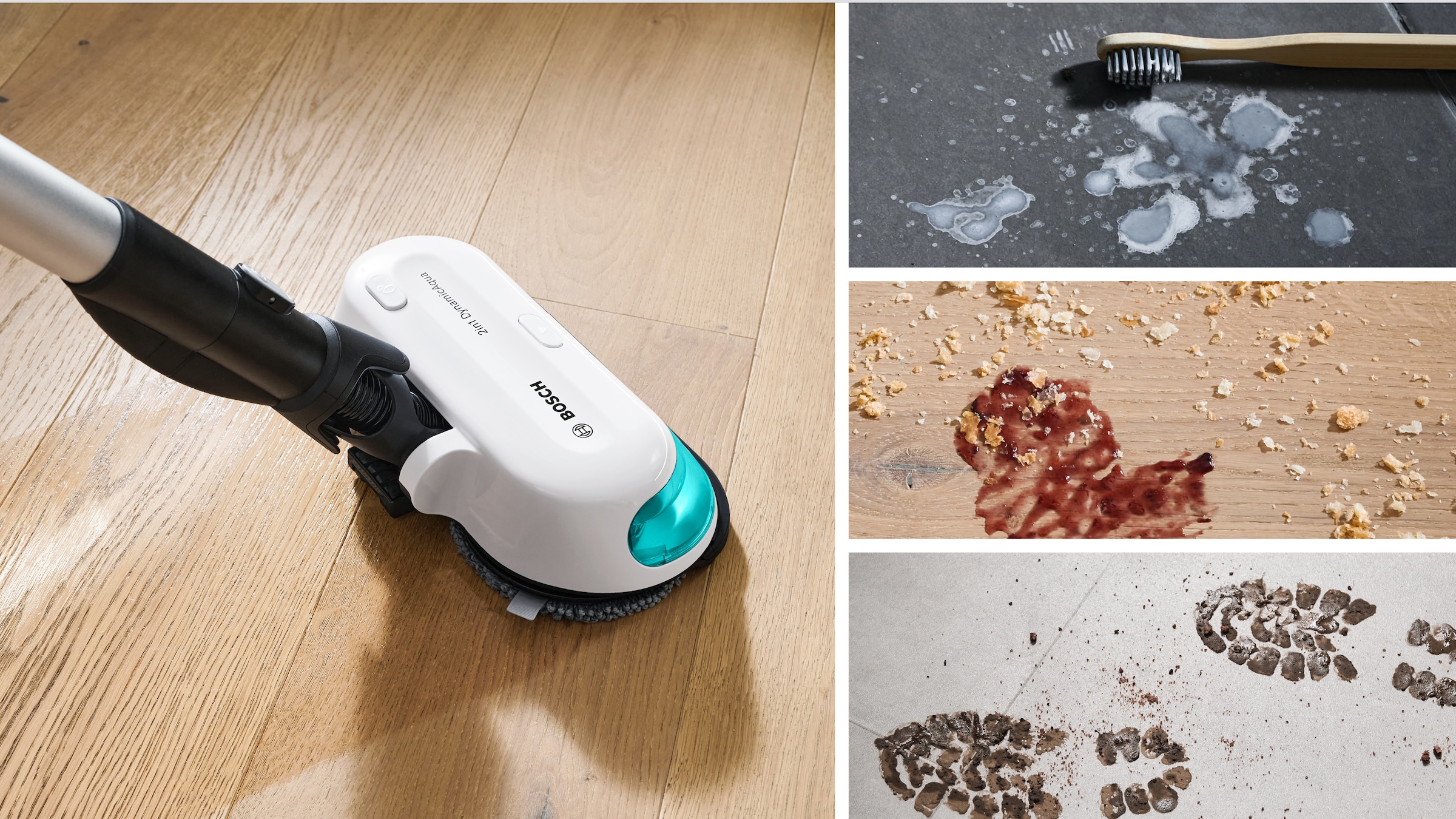 BOSCH Akku-Stielstaubsauger »Unlimited 7 ProHygienic Aqua BKS71HYG4, 2in1 Saugen & Wischen«, Knickrohr, Hygiene-Filter, 10 J. Motorgarantie, Mini-Turbo-Düse, weiß