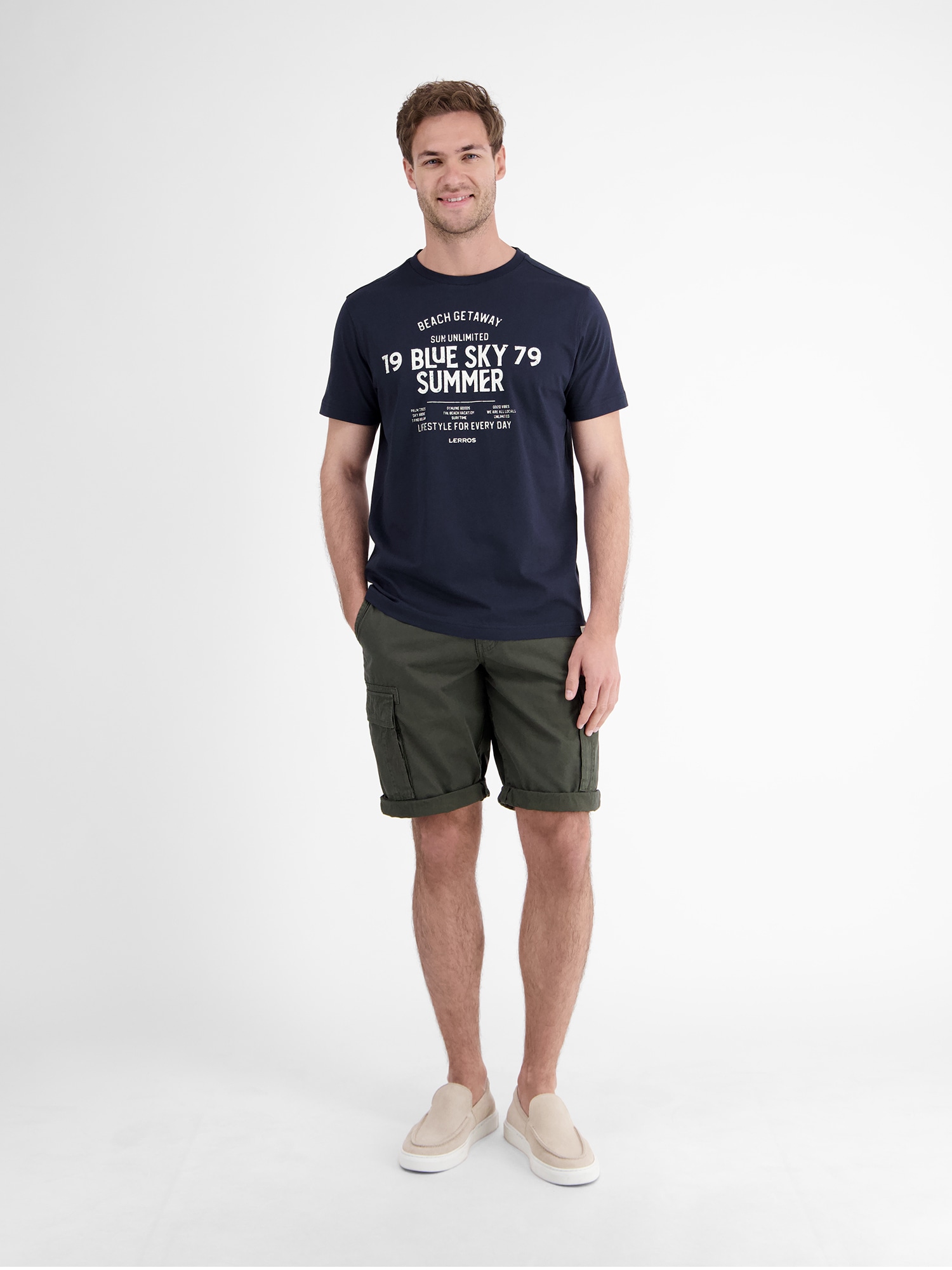 LERROS T-Shirt »LERROS Herren T-Shirt mit Brustprint«