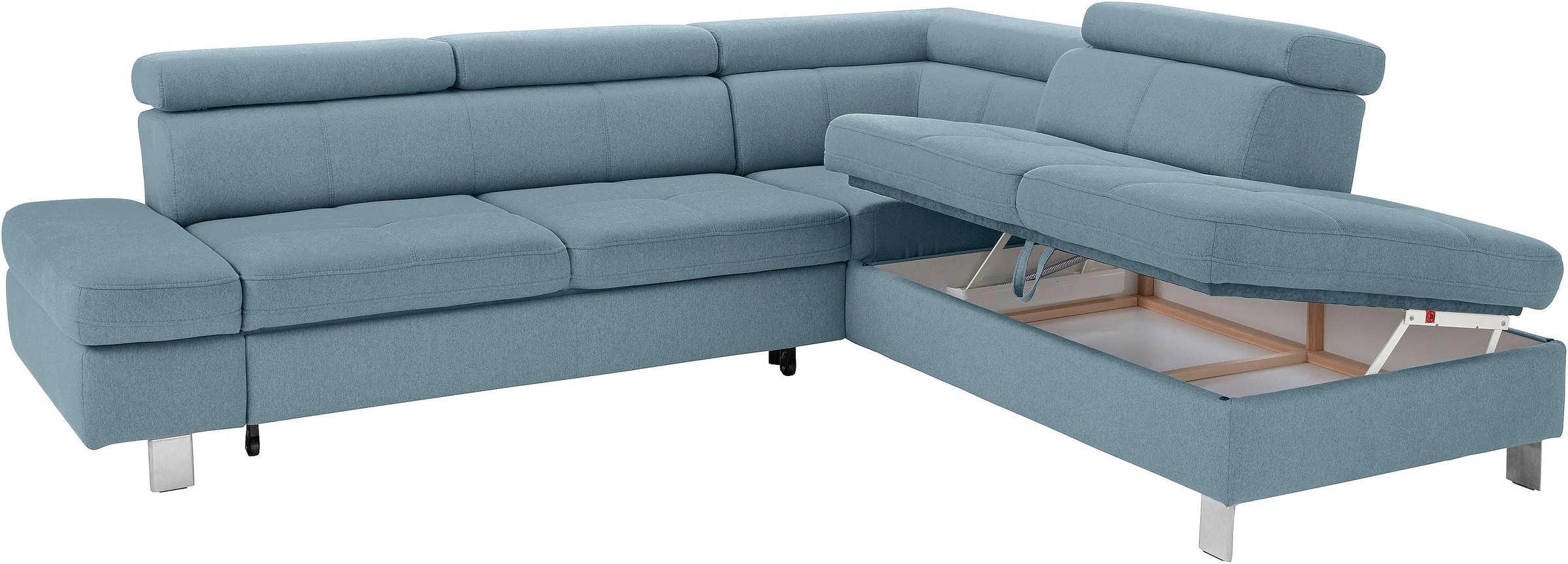 exxpo - sofa fashion Ecksofa »Fiji, L-Form«, mit Kopf- bzw. Rückenverstellung, wahlweise mit Bettfunktion