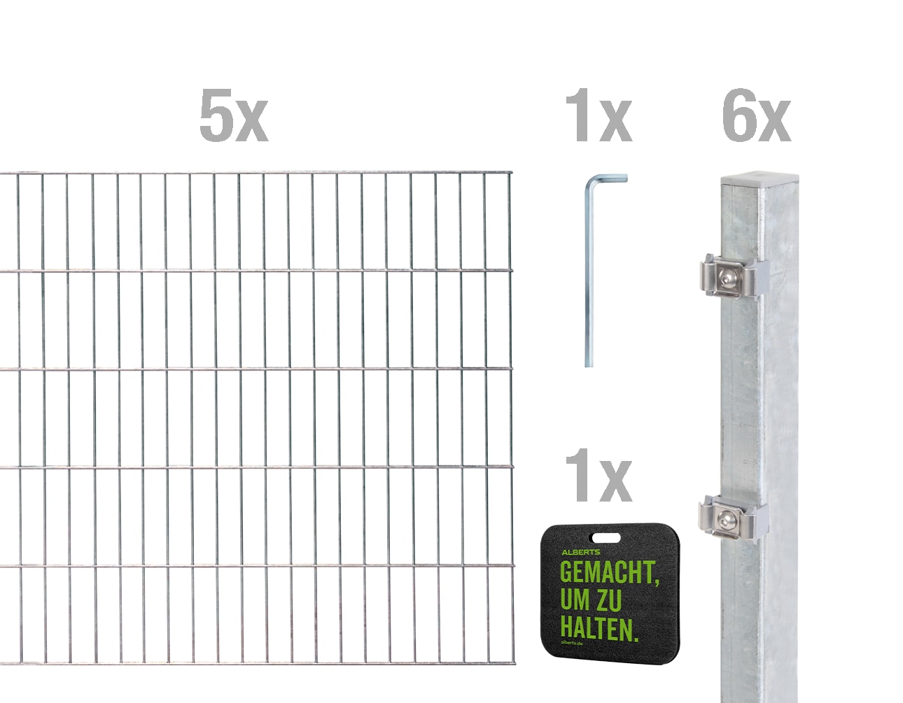 Alberts "Grundset" Höhe: 80-200 cm, Gesamtlänge: 4-30 m, zum Einbetonieren