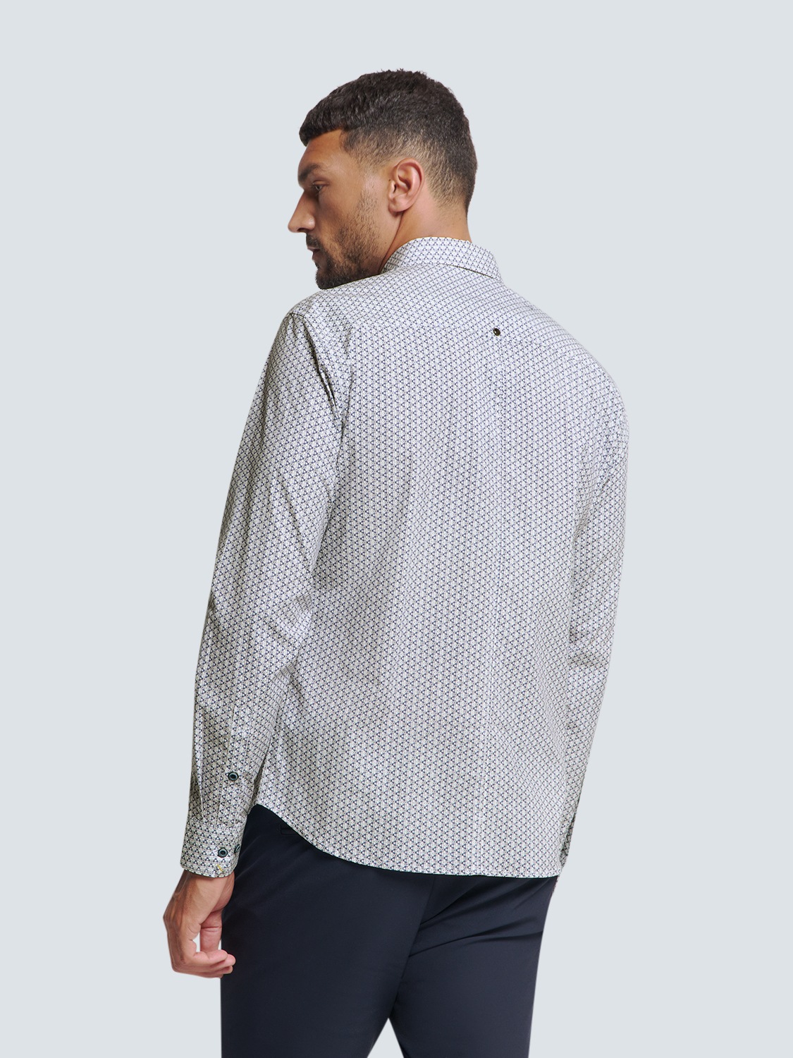 NO EXCESS Langarmhemd »No Excess Bedrucktes Stretch-Hemd«