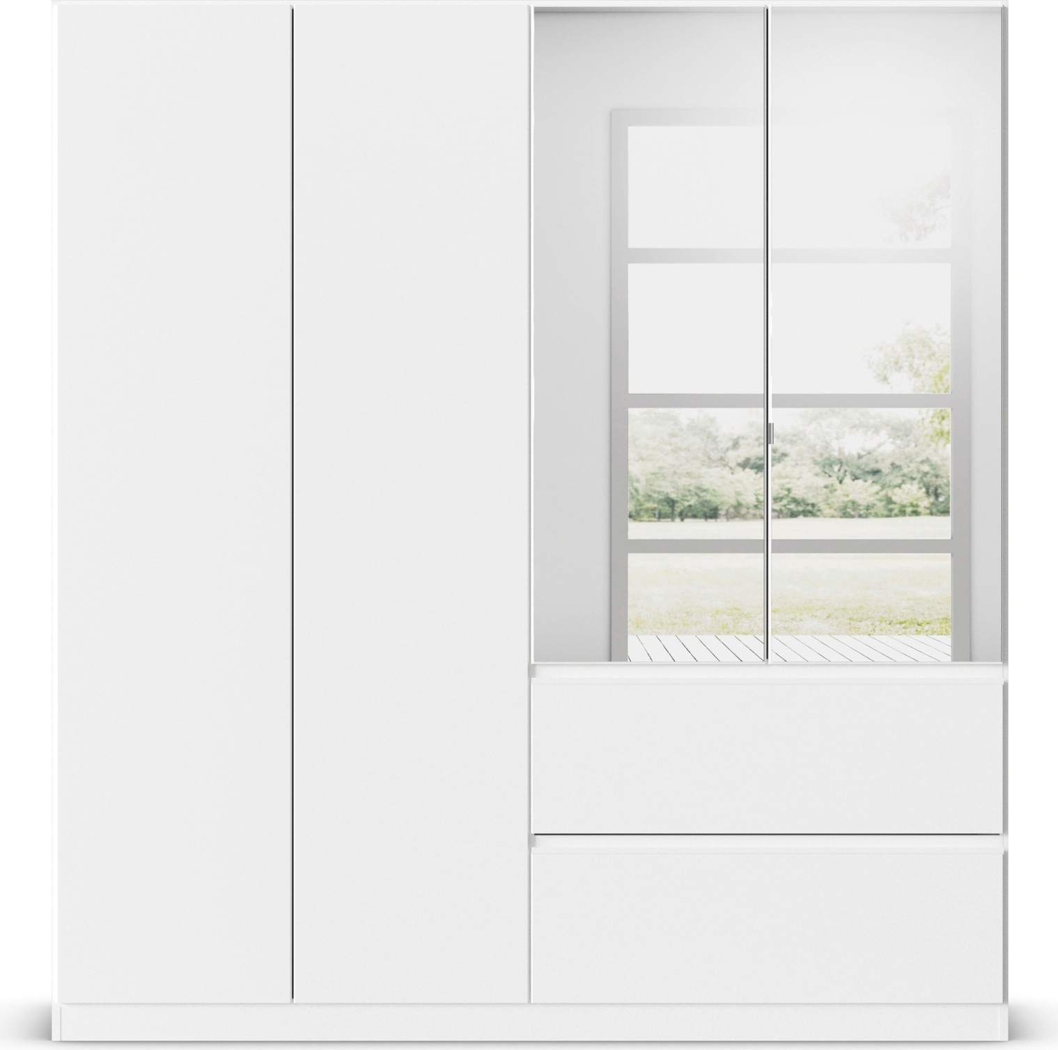 rauch Drehtürenschrank »Kleiderschrank Schrank Garderobe Wäscheschrank COSTA in 3 Breiten«, mit Spiegel, grifflose Front und Push-to-Open Funktion MADE IN GERMANY