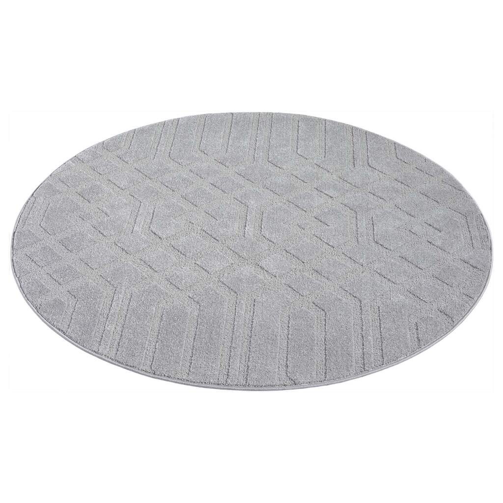 Carpet City Teppich »FLAIR138«, rund, 11 mm Höhe, Kurzflor-Teppich, Skandi-Stil, Wohnzimmer