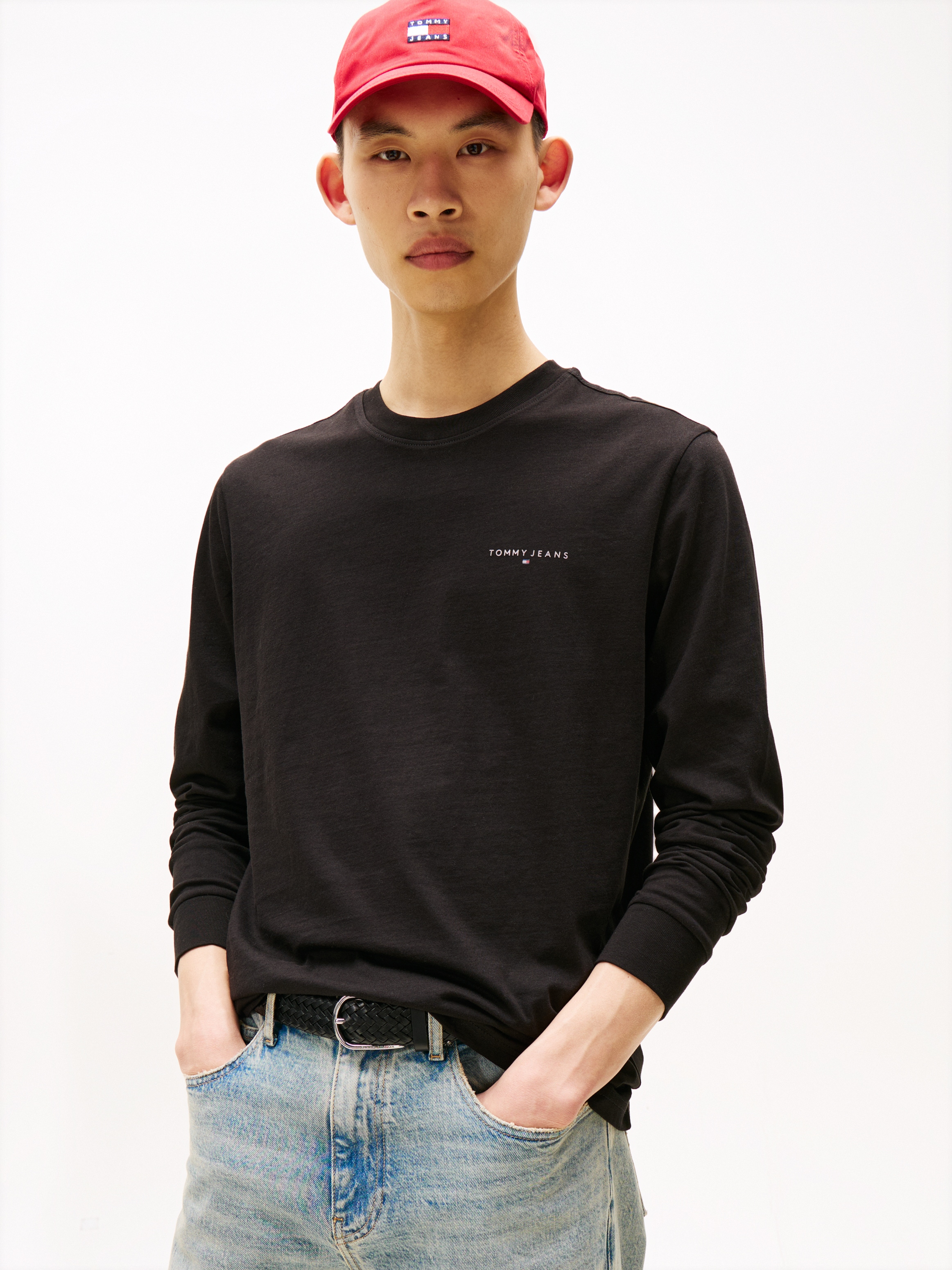 Tommy Jeans Langarmshirt "TJM SLIM CHEST LINEAR LS TEE EXT", Mit Rundhalsau günstig online kaufen