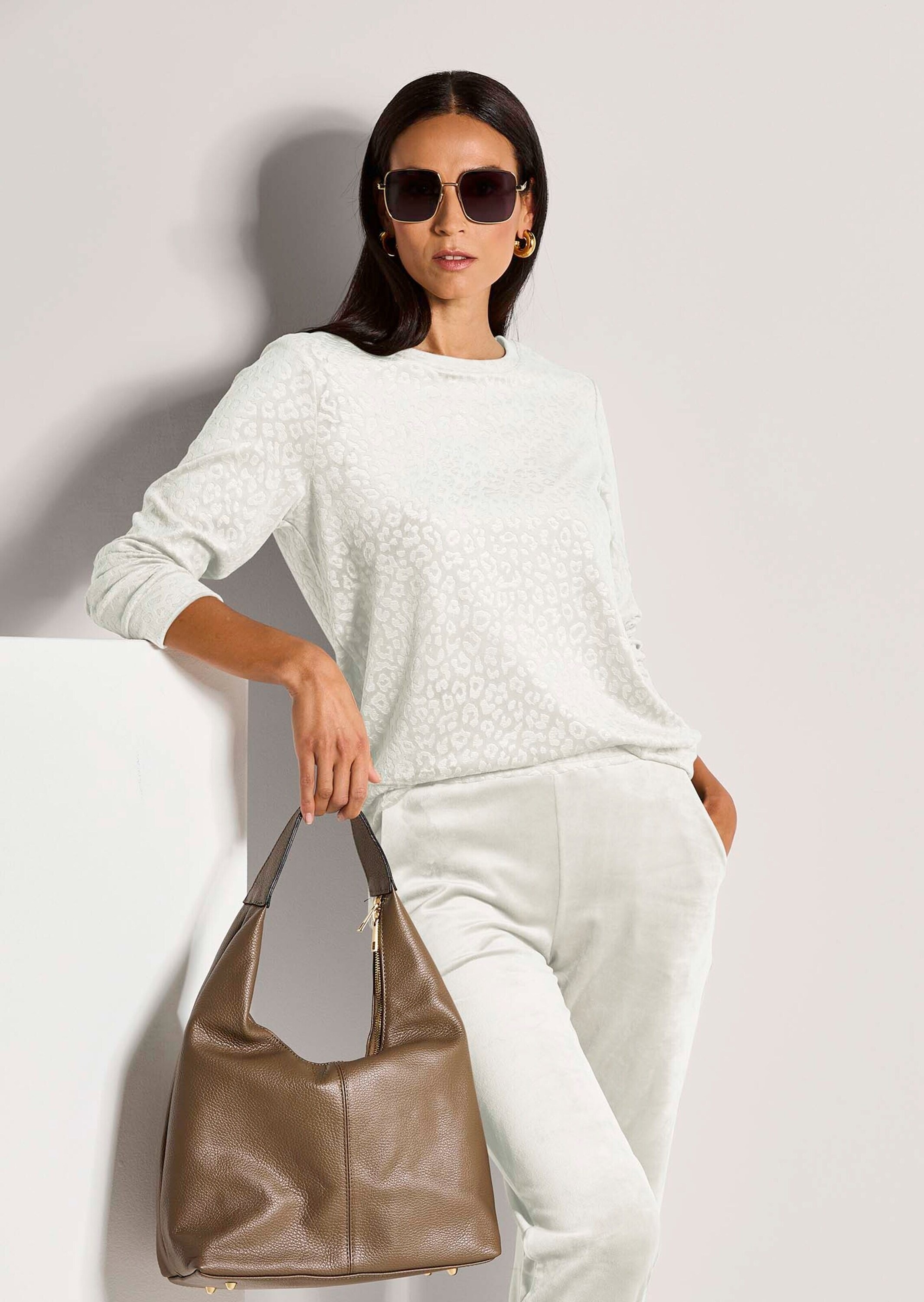 MADELEINE Langarmshirt »Sweatshirt Langarm Animal-Print Pullover«