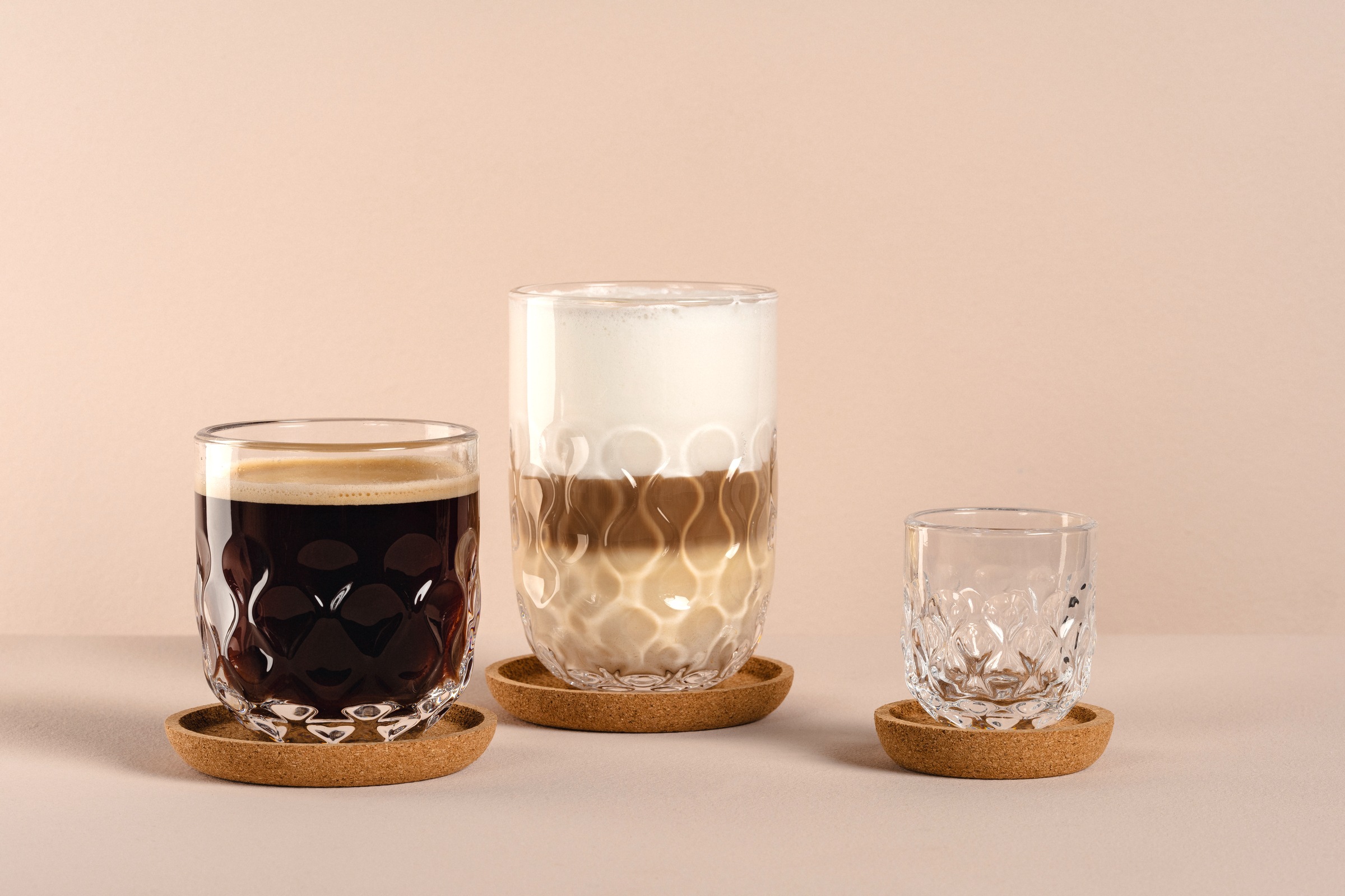 LEONARDO Latte-Macchiato-Glas »GOCCE, 380 ml, 6er-Set«, (Set, 6 tlg.), 2. Variante, mit Tropfenrelief