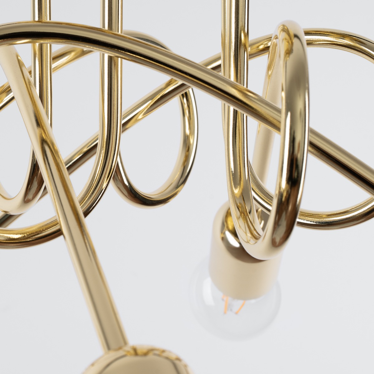 SOLLUX lighting Deckenleuchte »Kronleuchter LOOP 5 glänzend gold«, 5 flammig, Leuchtmittel E27 | ohne Leuchtmittel, Streulicht