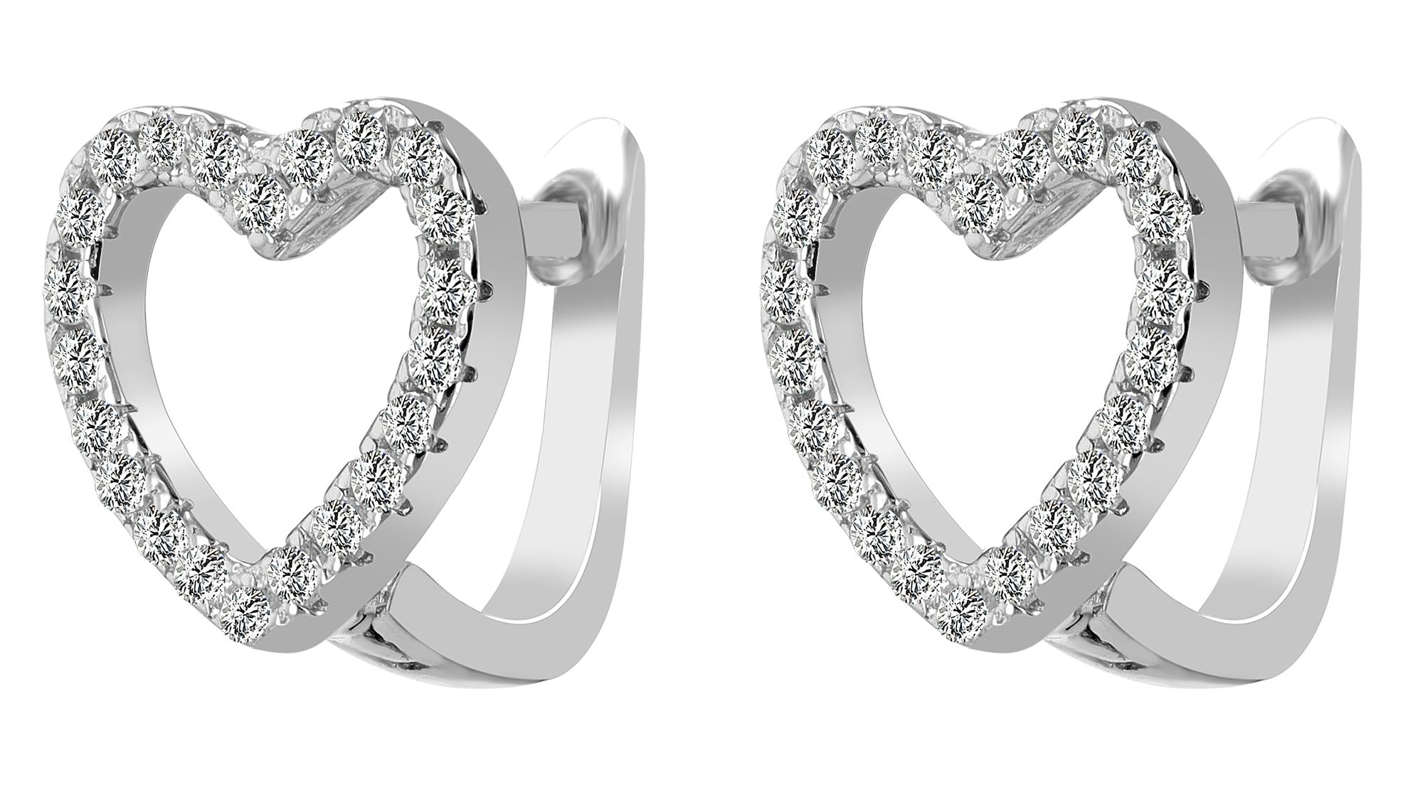 Adelia´s Klappcreolen »Damen Ohrringe – Klappcreole Herz aus 925 Silber« Perfekt zum Verschenken an besondere Menschen