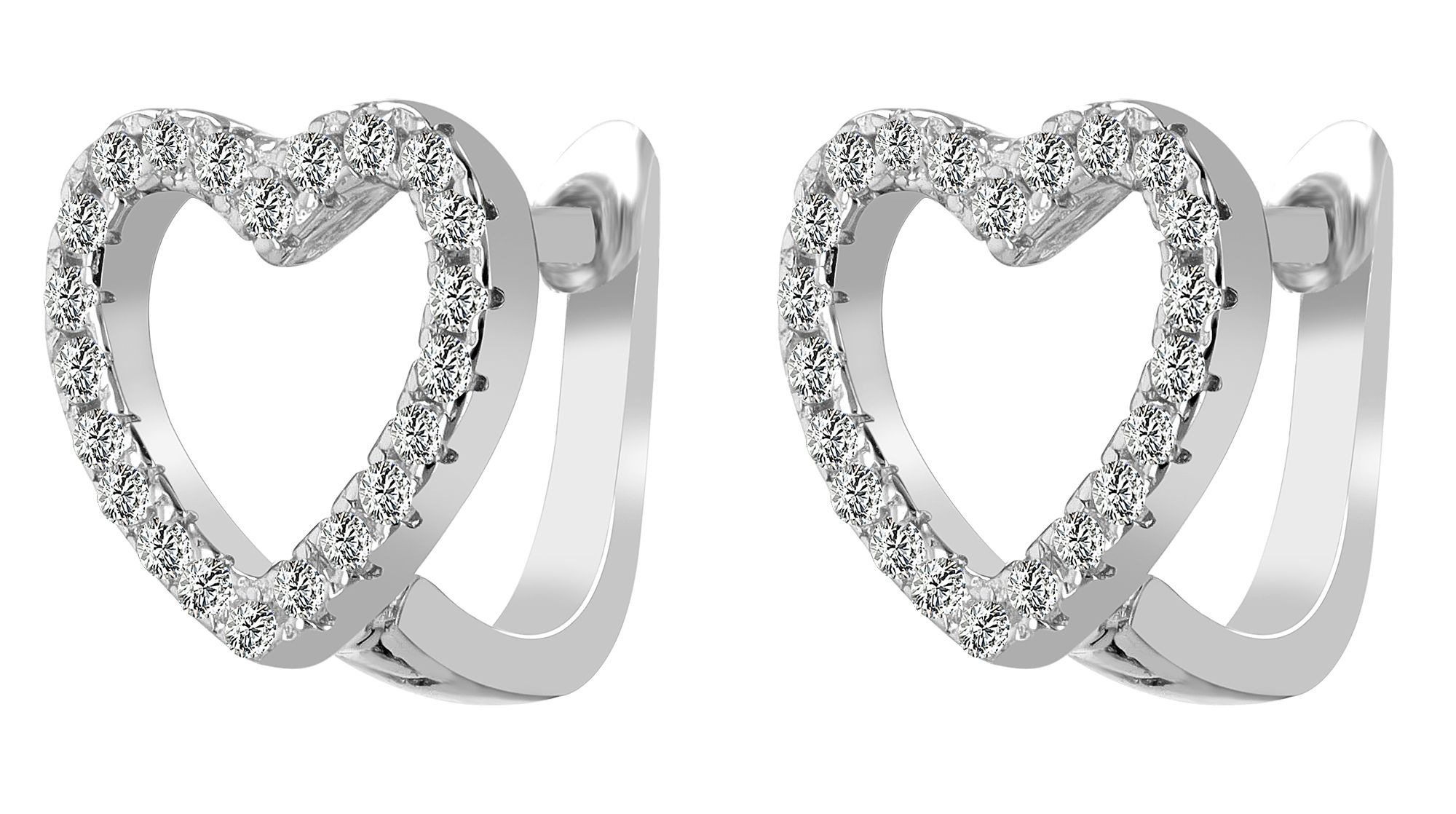 Adelia´s Klappcreolen "Damen Ohrringe – Klappcreole Herz aus 925 Silber" Pe günstig online kaufen