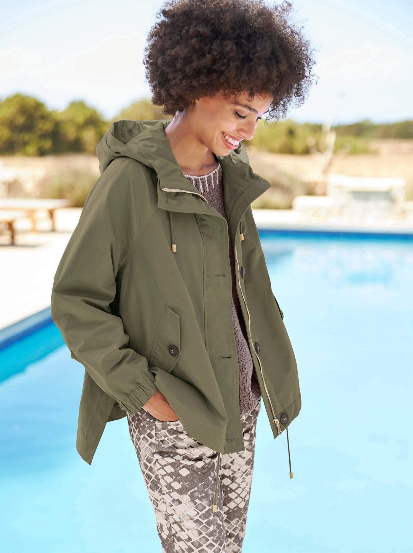 heine Outdoorjacke mitKapuze günstig online kaufen