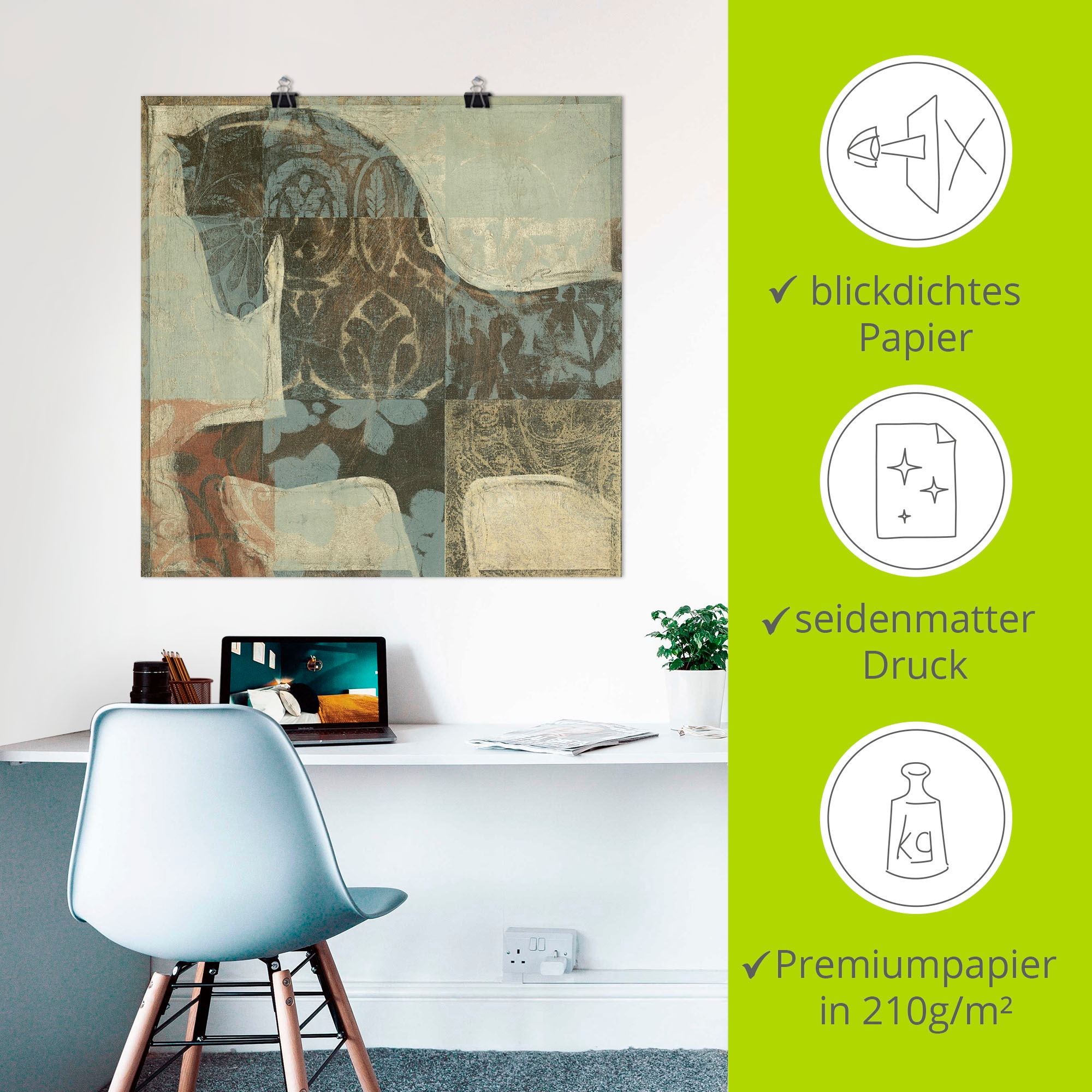 Artland Wandbild »Gemustertes Pferd I«, Haustiere, (1 St.), als Alubild, Outdoorbild, Leinwandbild, Poster in verschied. Größen