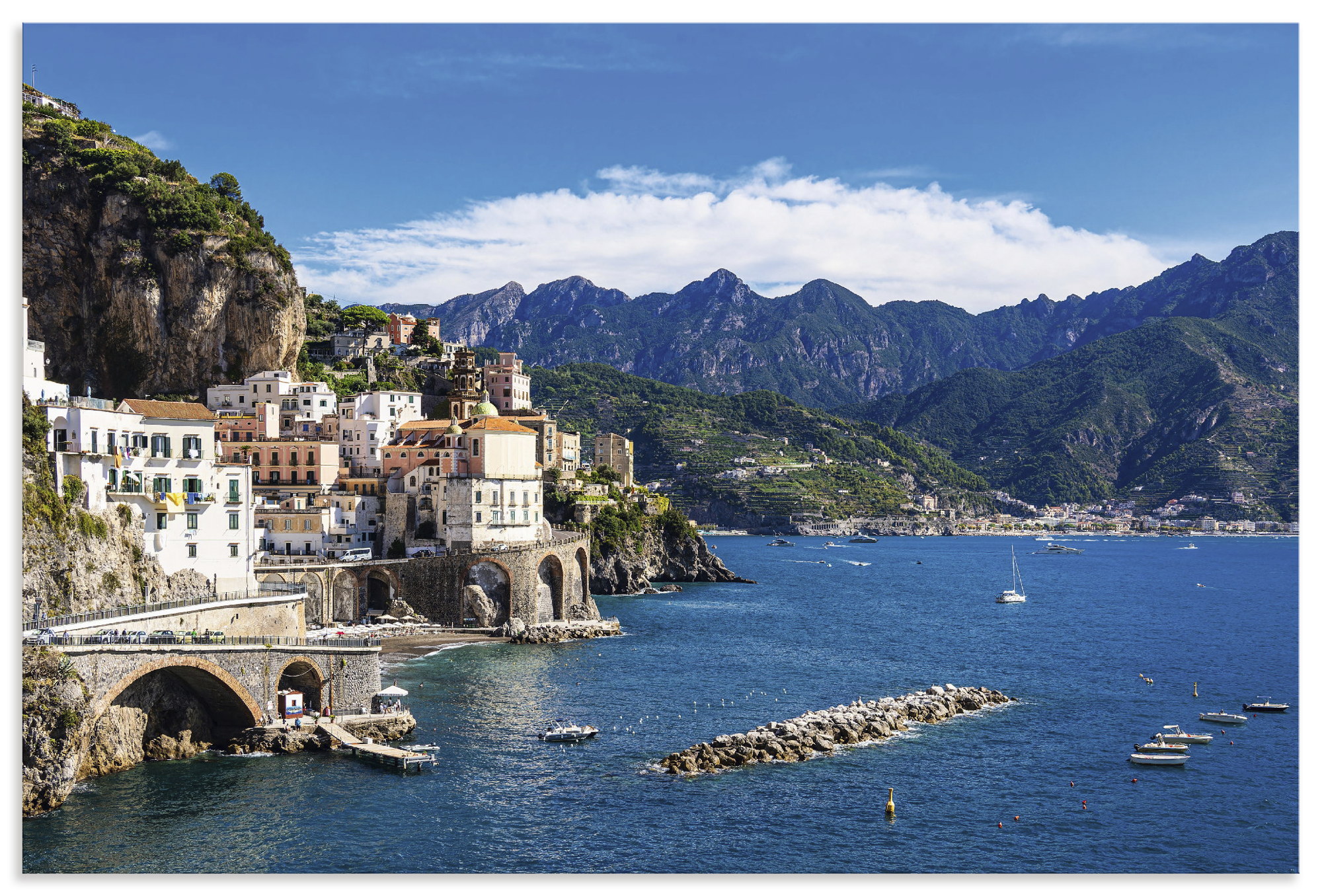 Artland Wandbild "Atrani an der Amalfiküste in Italien" Küstenbilder 1 Stk. tlg. als Alubild, Leinwandbild, Poster, Wandaufkleber in verschied. Größen
