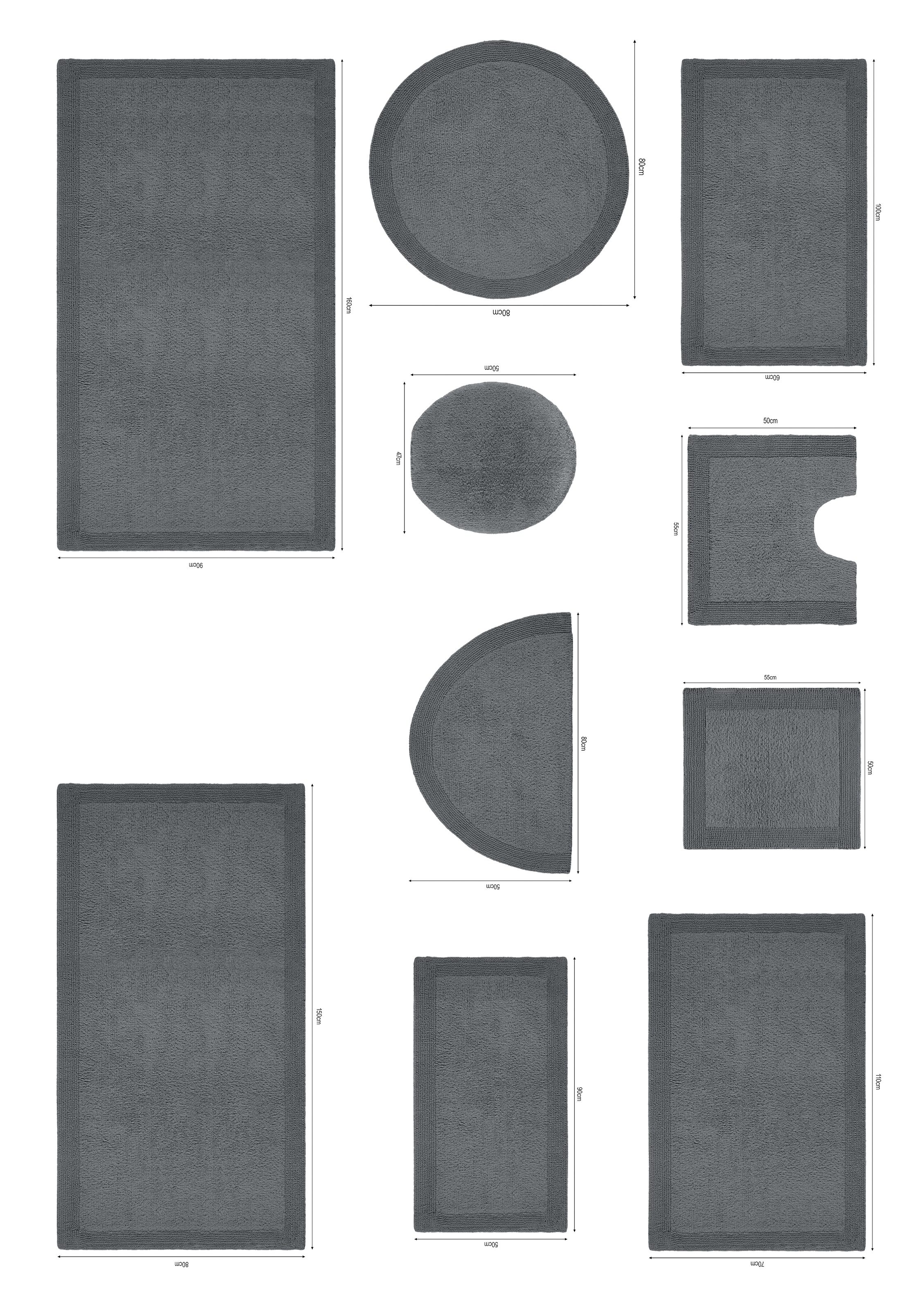 OTTO home Badematte »Kapra, Badvorleger, Badezimmer Teppich« Höhe 14 mm beidseitig nutzbar | fußbodenheizungsgeeignet | strapazierfähig mit Bordüre, Badteppich, Badematte, Baumwolle
