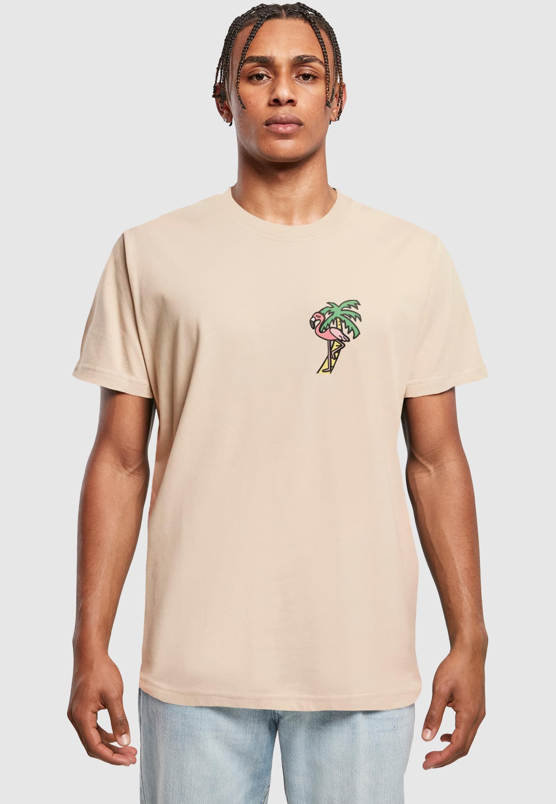 Thumbnail - MisterTee Kurzarmshirt "MisterTee Herren Flamingo T-Shirt Round Neck", (1 tlg.)