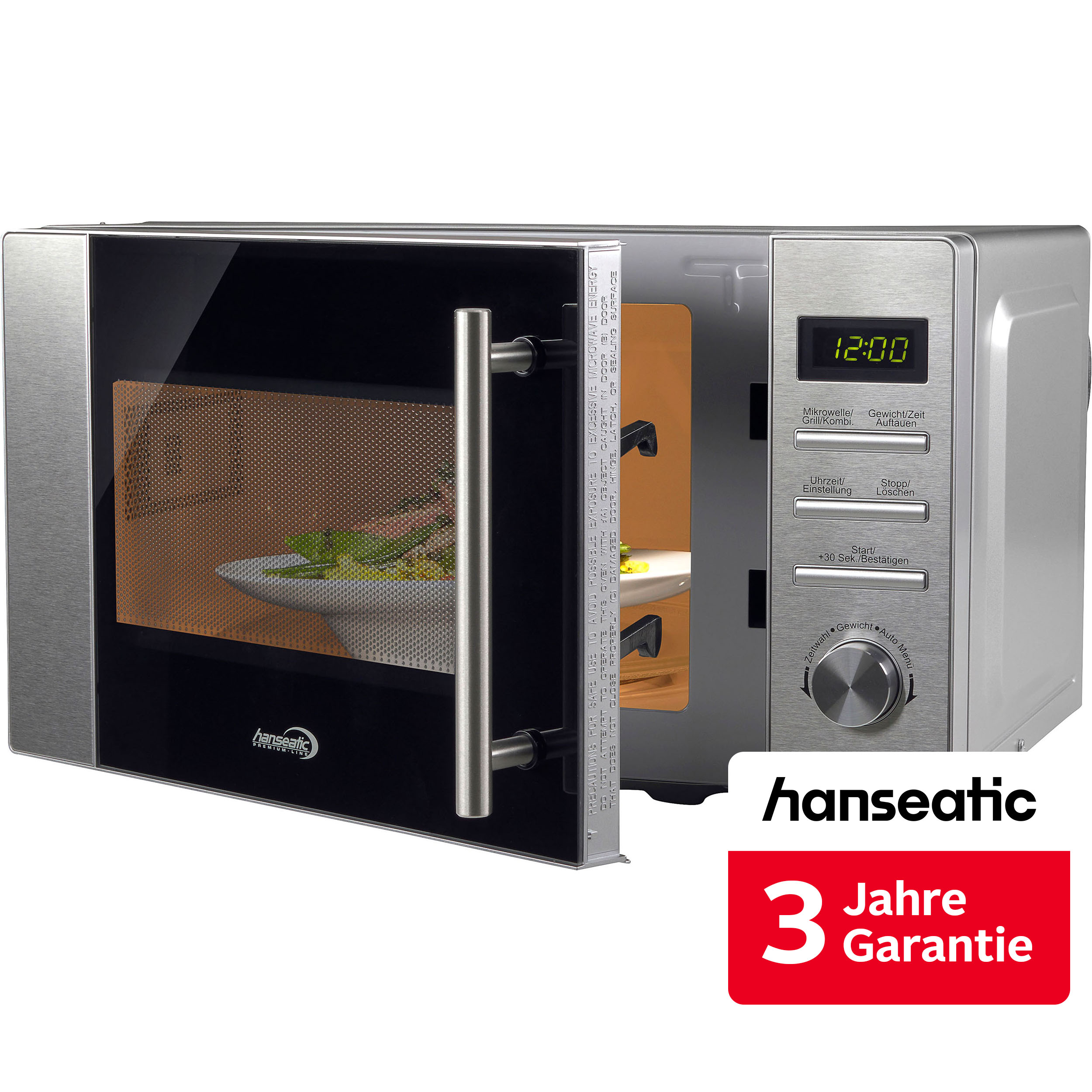 Hanseatic Mikrowelle "656920" Grill 800 W inkl. 3 Jahre Herstellergarantie