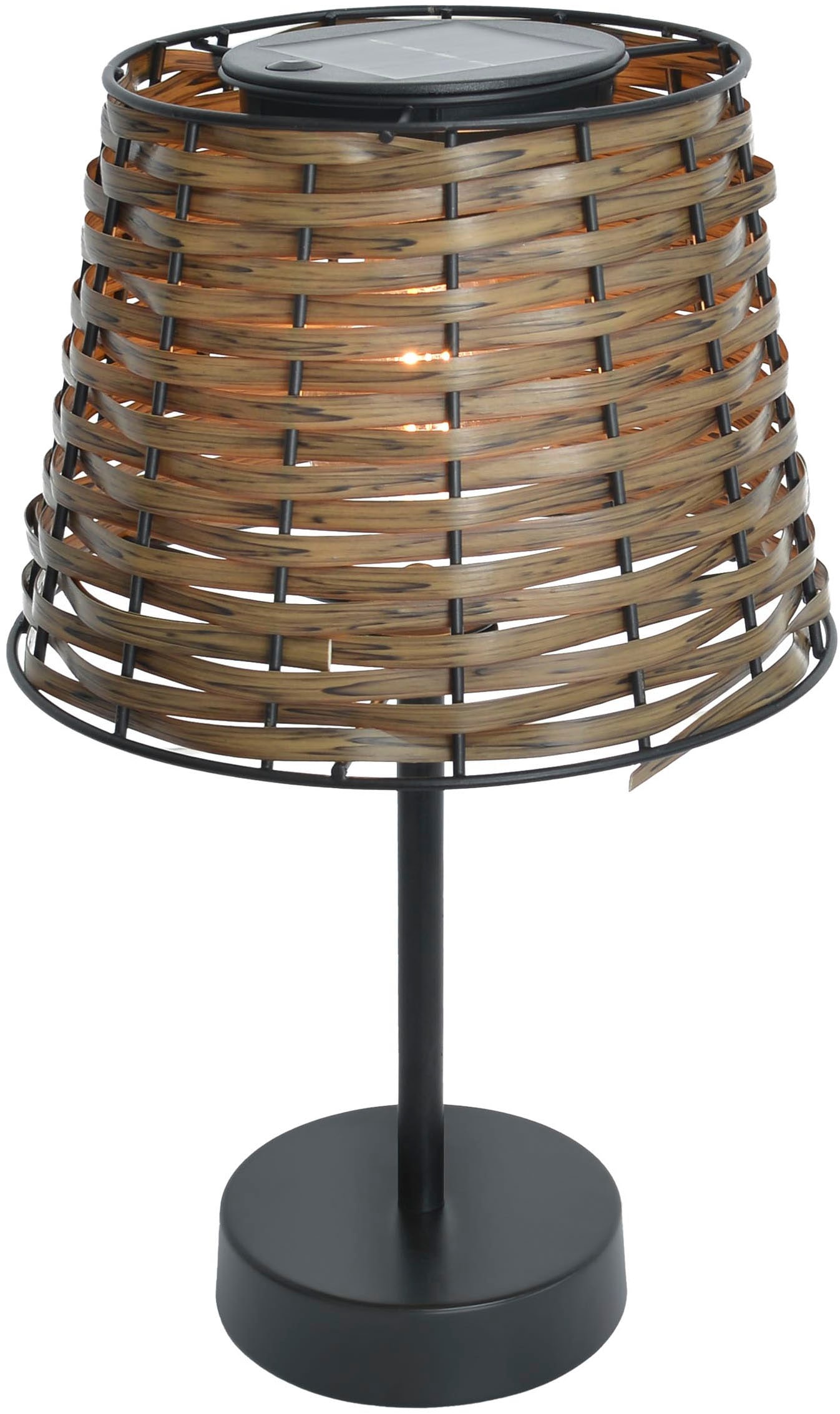 näve Außen-Tischleuchte "Solar-Tisch-Leuchte Rattan braun "RADA"" 1 Stk. Wa günstig online kaufen