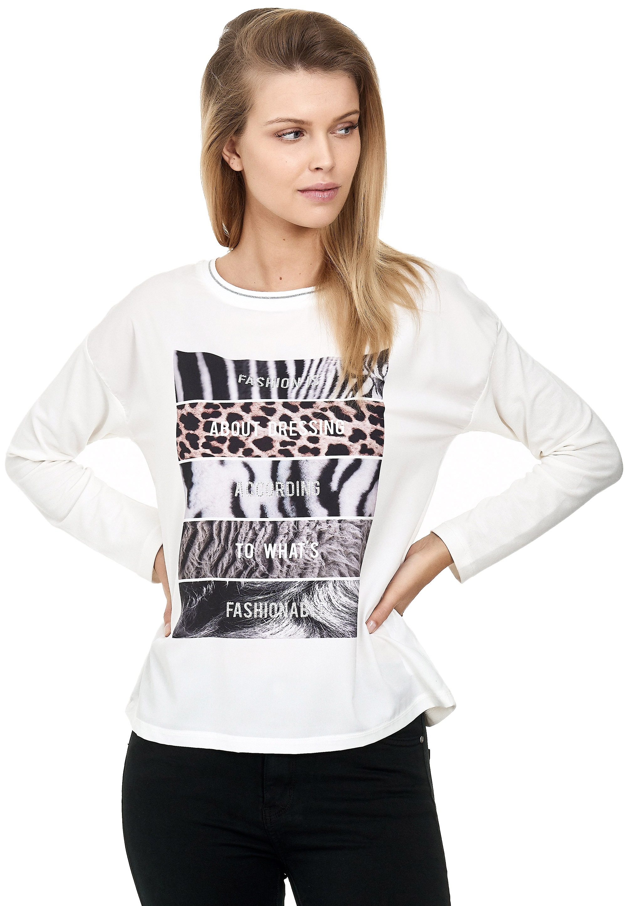 Decay Langarmshirt mit verschiedenen Animal-Prints