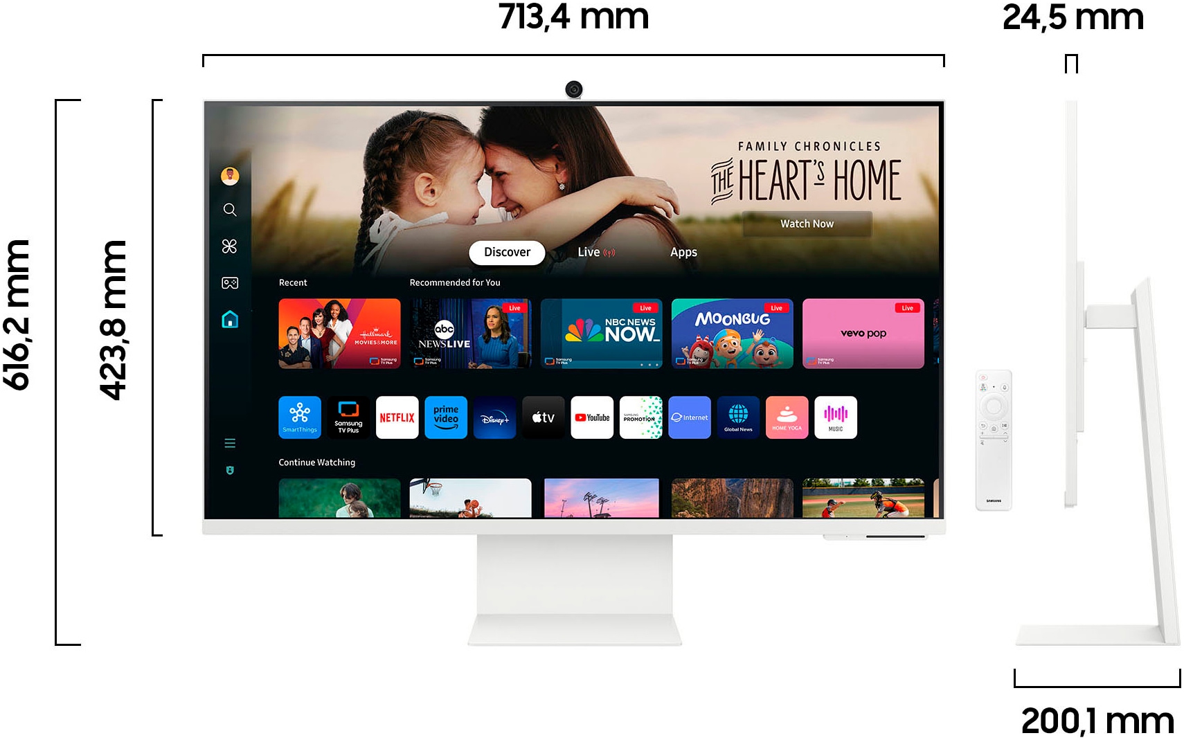 Samsung Smart Monitor »S32DM801UU«, 80 cm/32 Zoll, 3840 x 2160 px, 4K Ultra HD, 4 ms Reaktionszeit, 60 Hz, 4K AI Upscaling