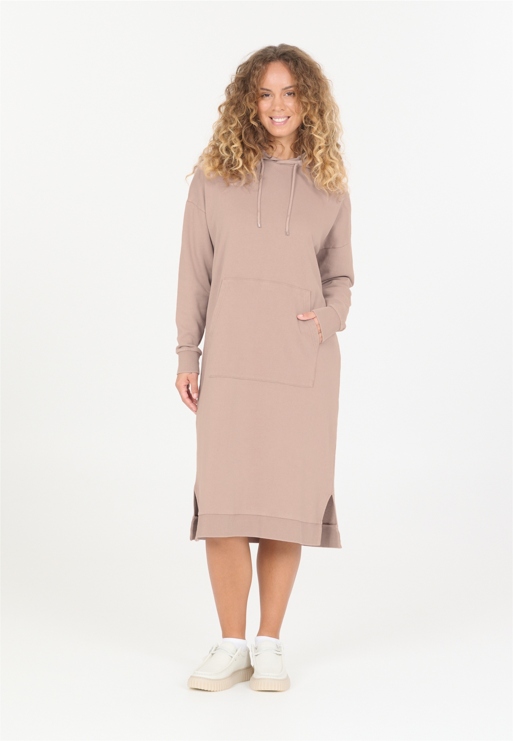 nou Jerseykleid "Rala" mit Kapuze und Kängurtasche