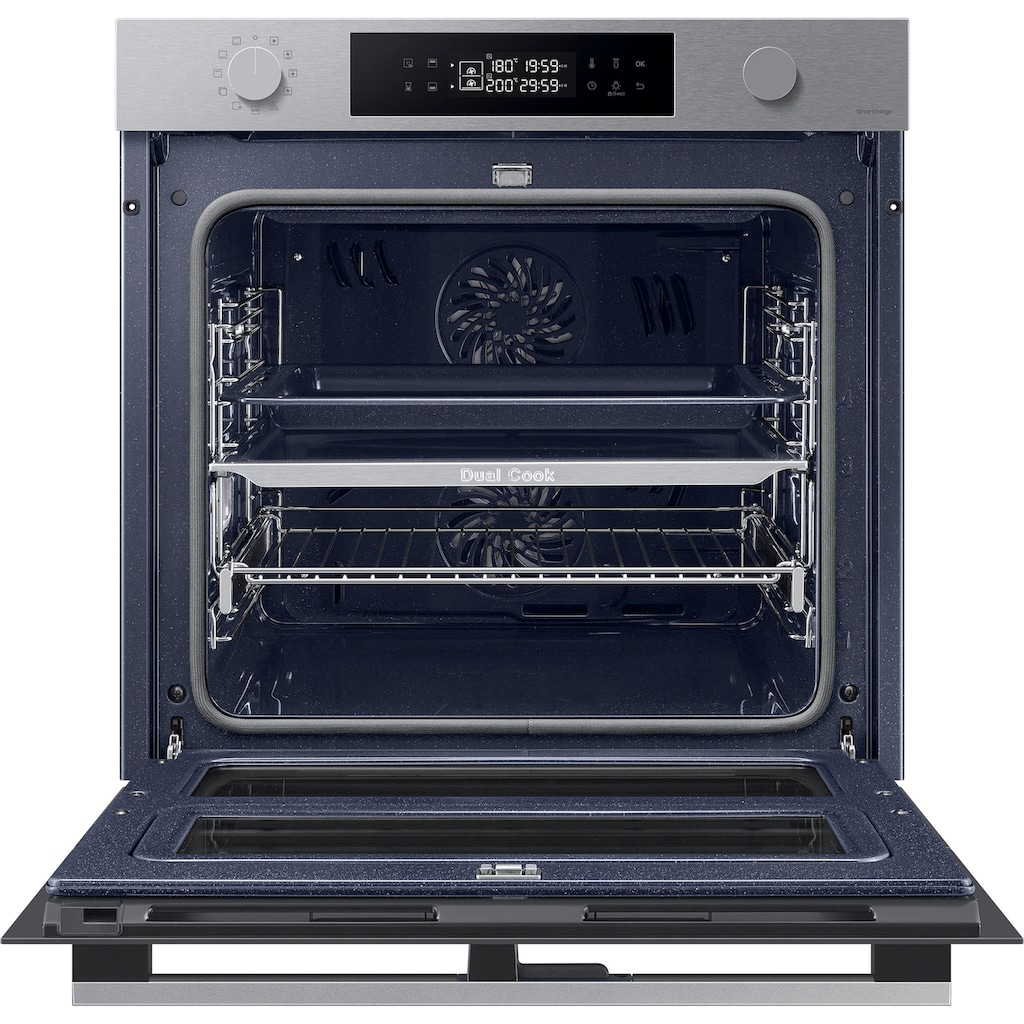 Samsung Pyrolyse Backofen »NV7B4530ZAS«, NV7B4530ZAS, Pyrolyse-Selbstreinigung, Dual Cook Flex – Ein Ofen. Zwei Garräume. Maximale Flexibilität.