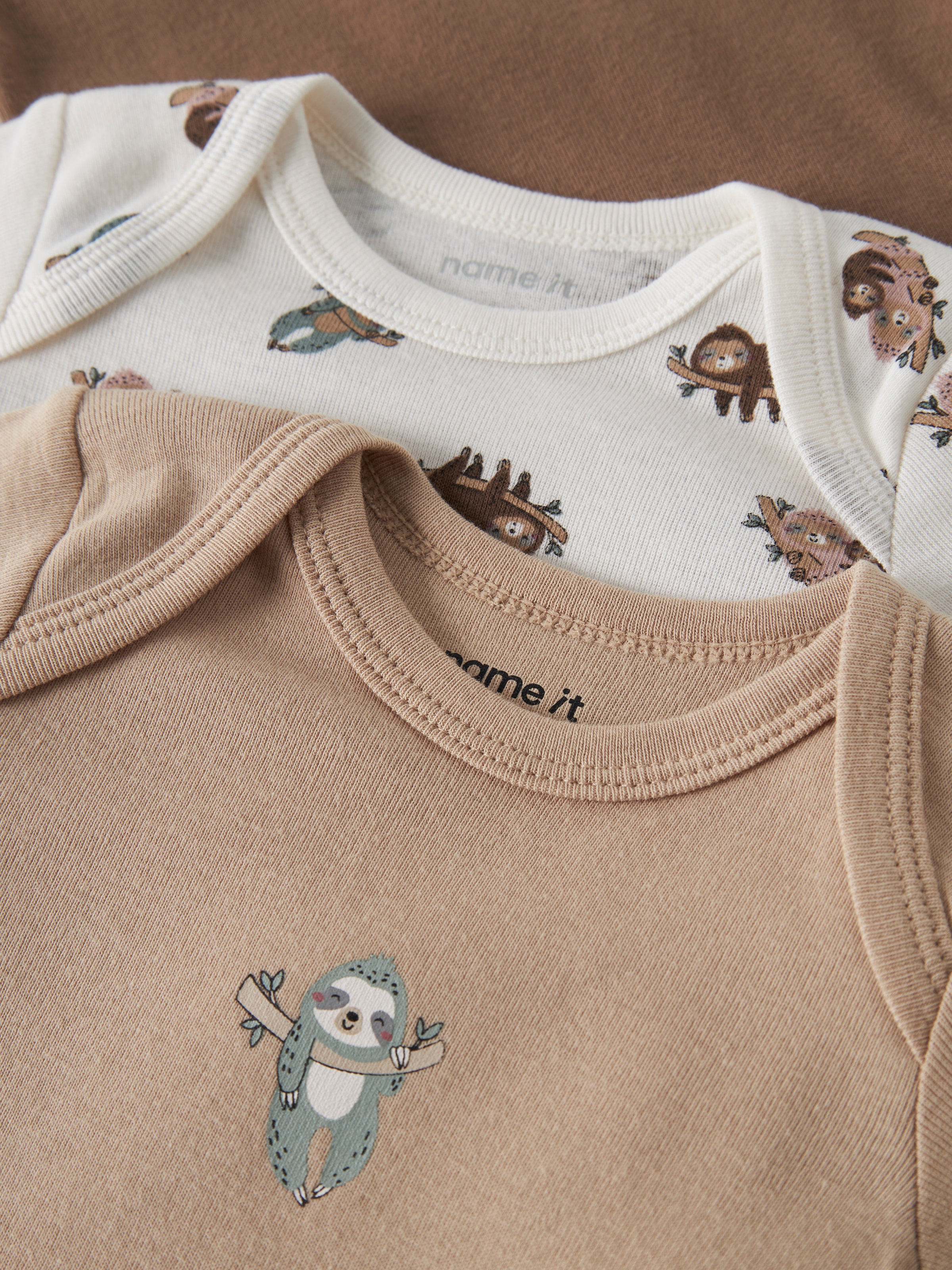 Name It Langarmbody »NBNBODY 3P LS SLOTH NOOS« Packung, 3 Baumwolle
