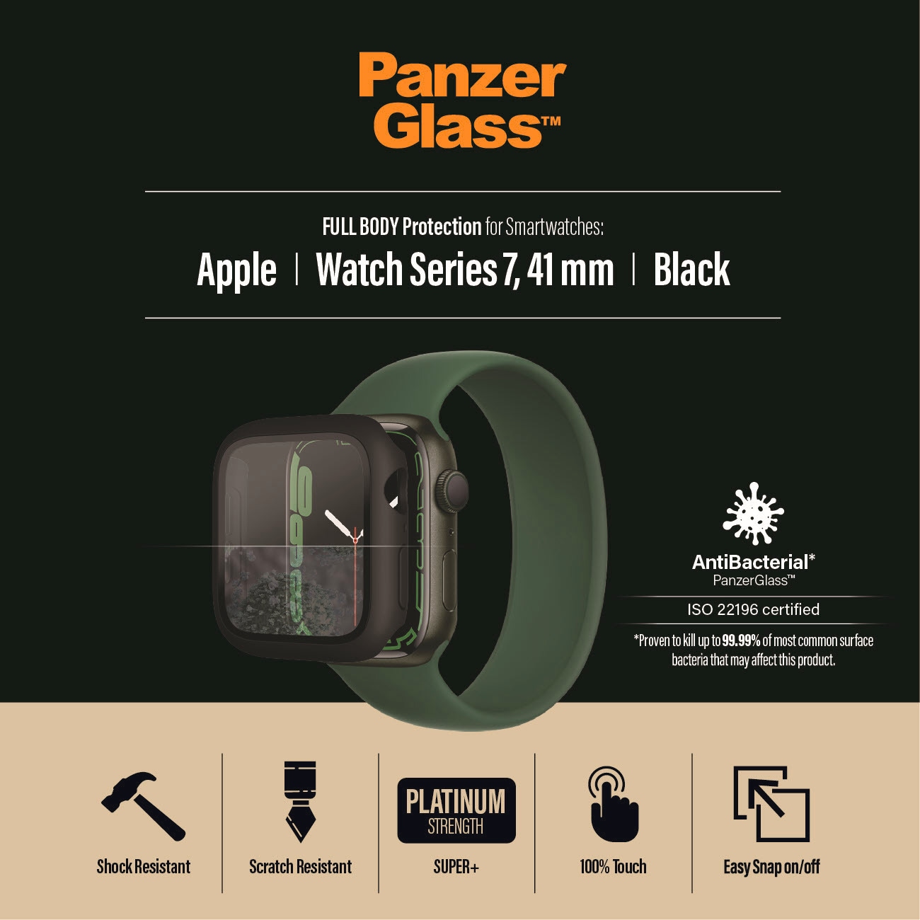 PanzerGlass Displayschutzglas »Full Body«, für Apple Watch 7 41mm-Apple Watch 8 41mm, passend für Apple Watch 7, 8 Series 41mm