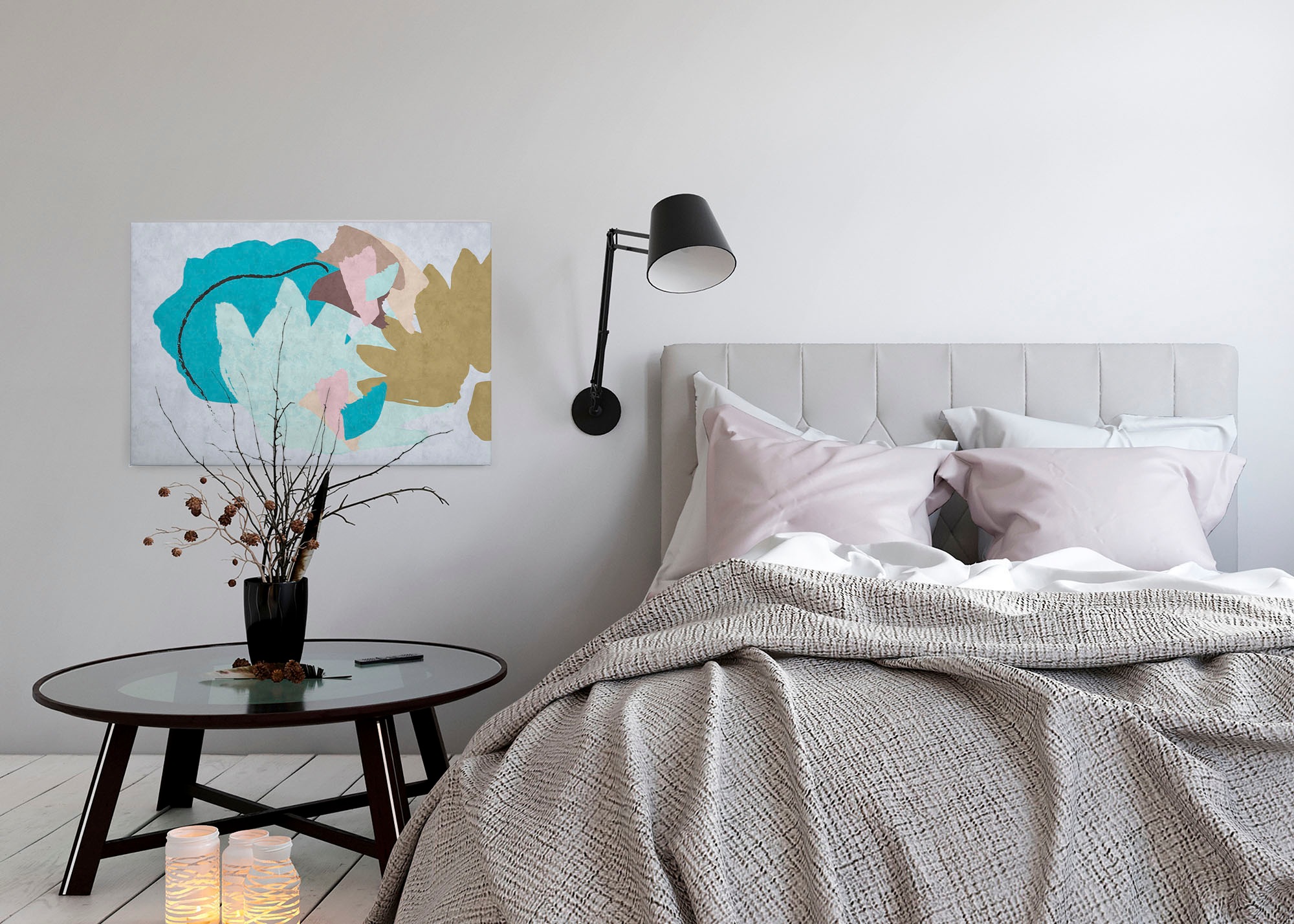 A.S. Création Leinwandbild »floral collage«, Kunst-Abstrakt-Kinder, (1 St.), Keilrahmen Bild Floral Abstrakt Leinwand-Bild Wohnzimmer modern Kinder