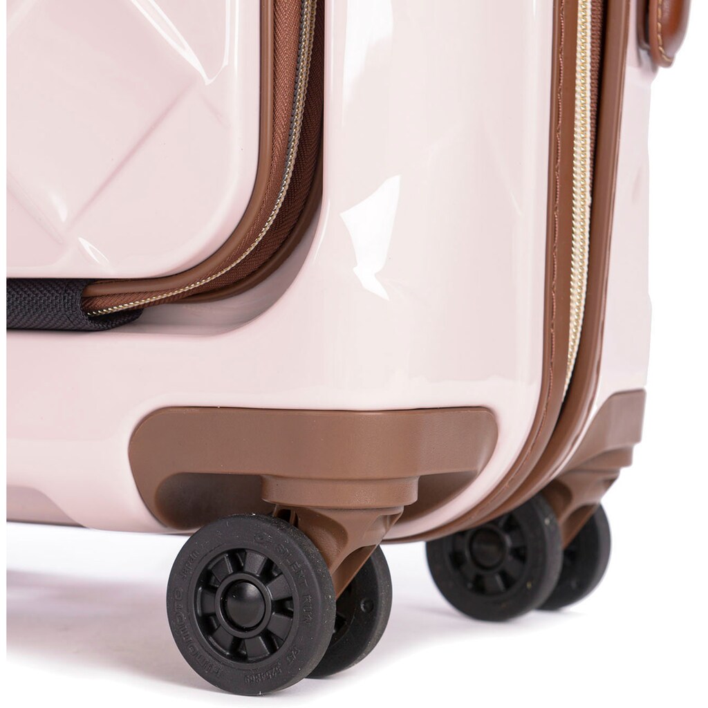 Stratic Hartschalen-Trolley »Leather&More S mit Vortasche, rose«, 4 Rollen, Handgepäck Reisekoffer Reisegepäck TSA-Zahlenschloss