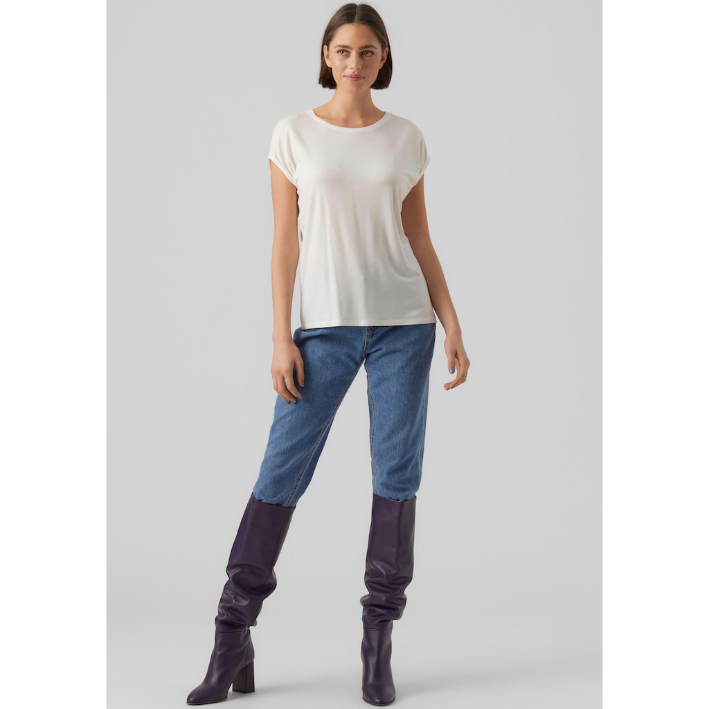 Vero Moda Rundhalsshirt »VMAVA PLAIN SS TOP GAJRS NOOS«