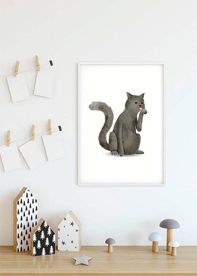 Komar Poster »Cute Animal Schlafzimmer, | Wohnzimmer Cat«, Tiere, St.), (1 Kinderzimmer, BAUR