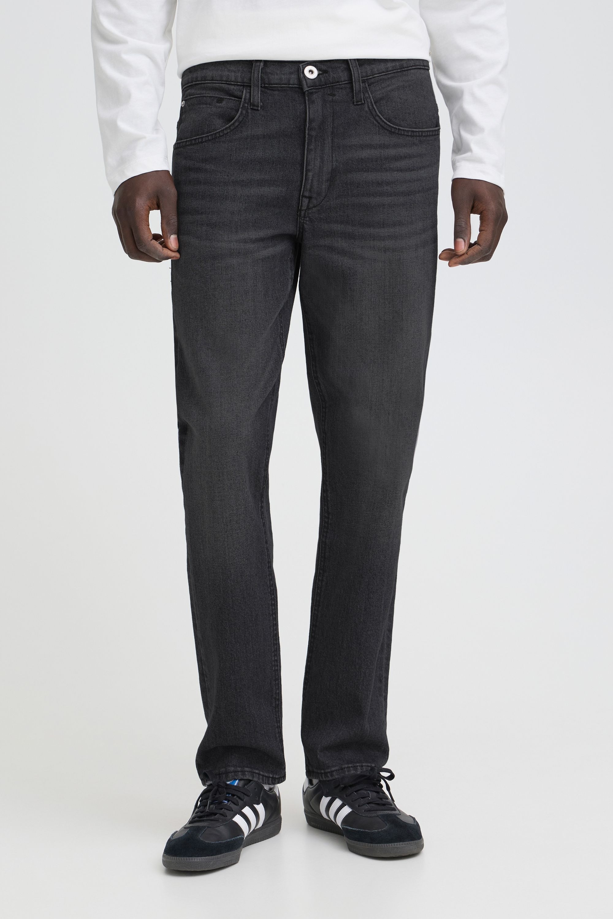 Regular-fit-Jeans BLEND "Regular-fit-Jeans BHRock", Herren, Gr. 32, Länge 36, grau (denim dunkelgrau), Obermaterial: 99% Baumwolle CO. 1% Elasthan EL., Jeans