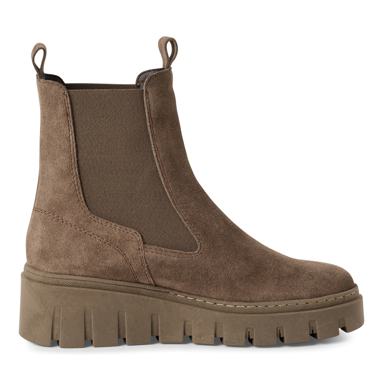 Tamaris Chelseaboots, Plateau, Stiefelette, Schlupfschuh mit T-Logoprägung