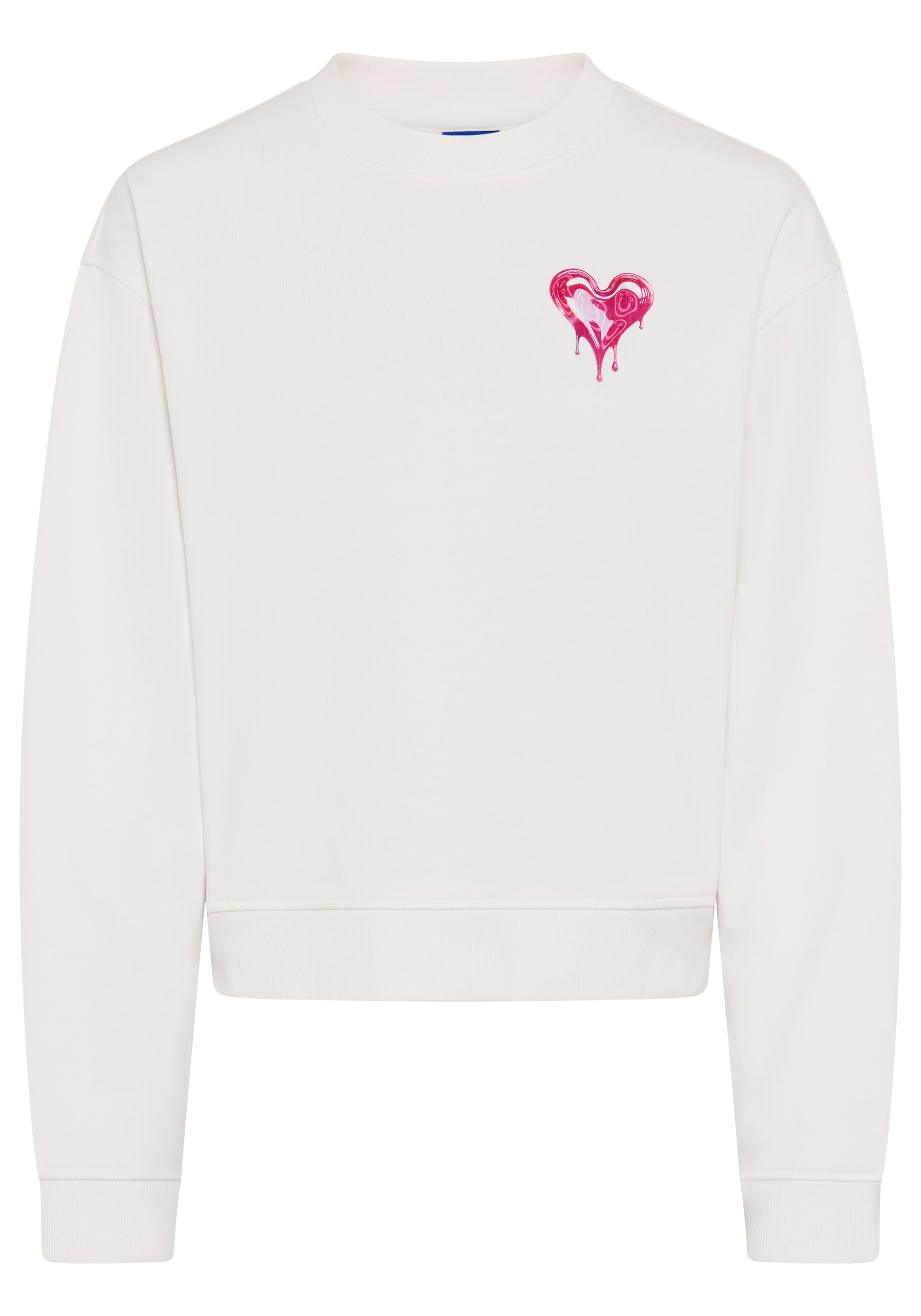 HUGO Blue Sweater "Delessa", Baumwoll-Terry mit Rundhals günstig online kaufen