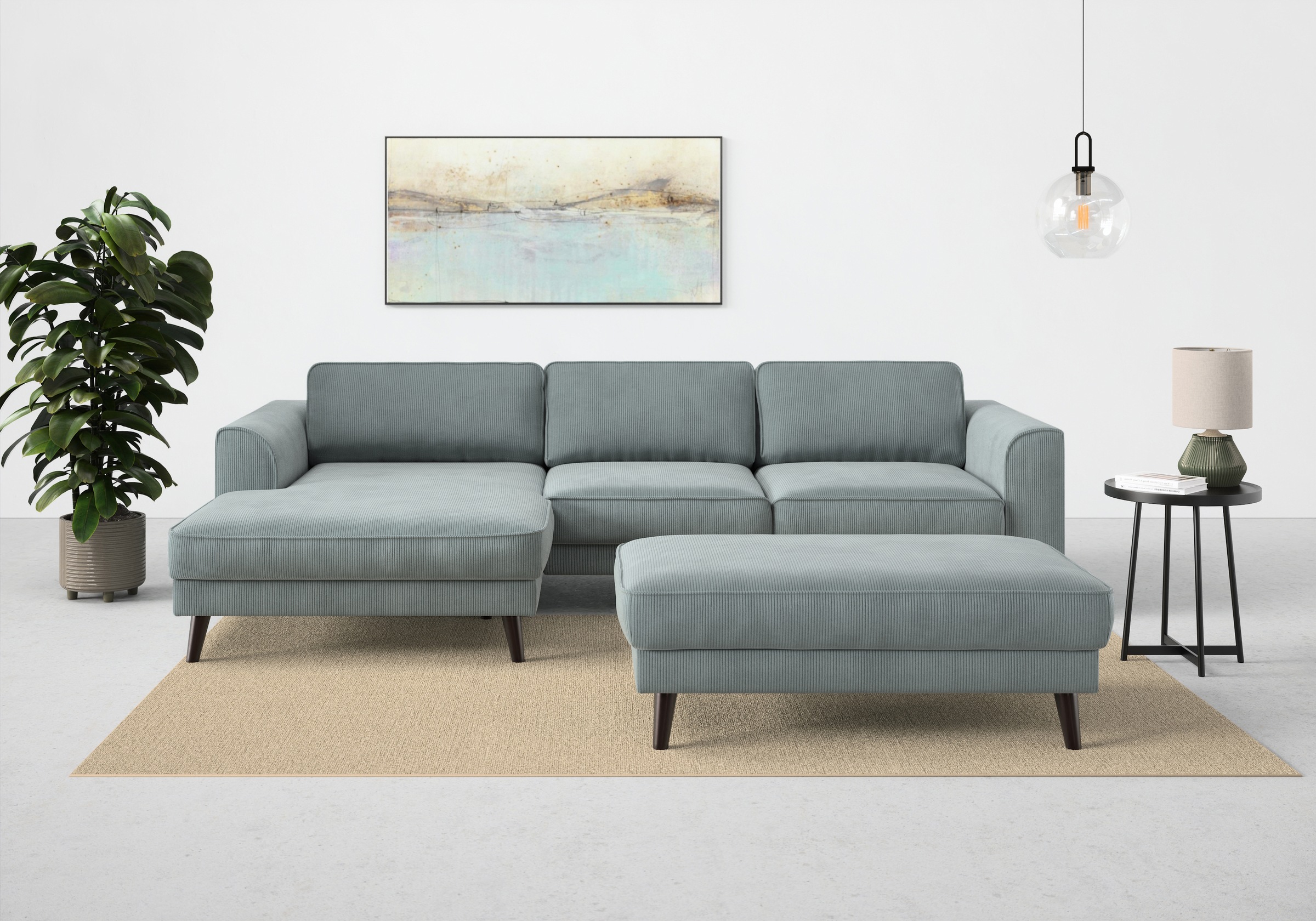 TRENDMANUFAKTUR Ecksofa »Lumber Jack, elegantes Designsofa, zeitlos modern, hoher Sitzkomfort«, wahlweise mit Bettfunktion u. Bettkasten, L-Form