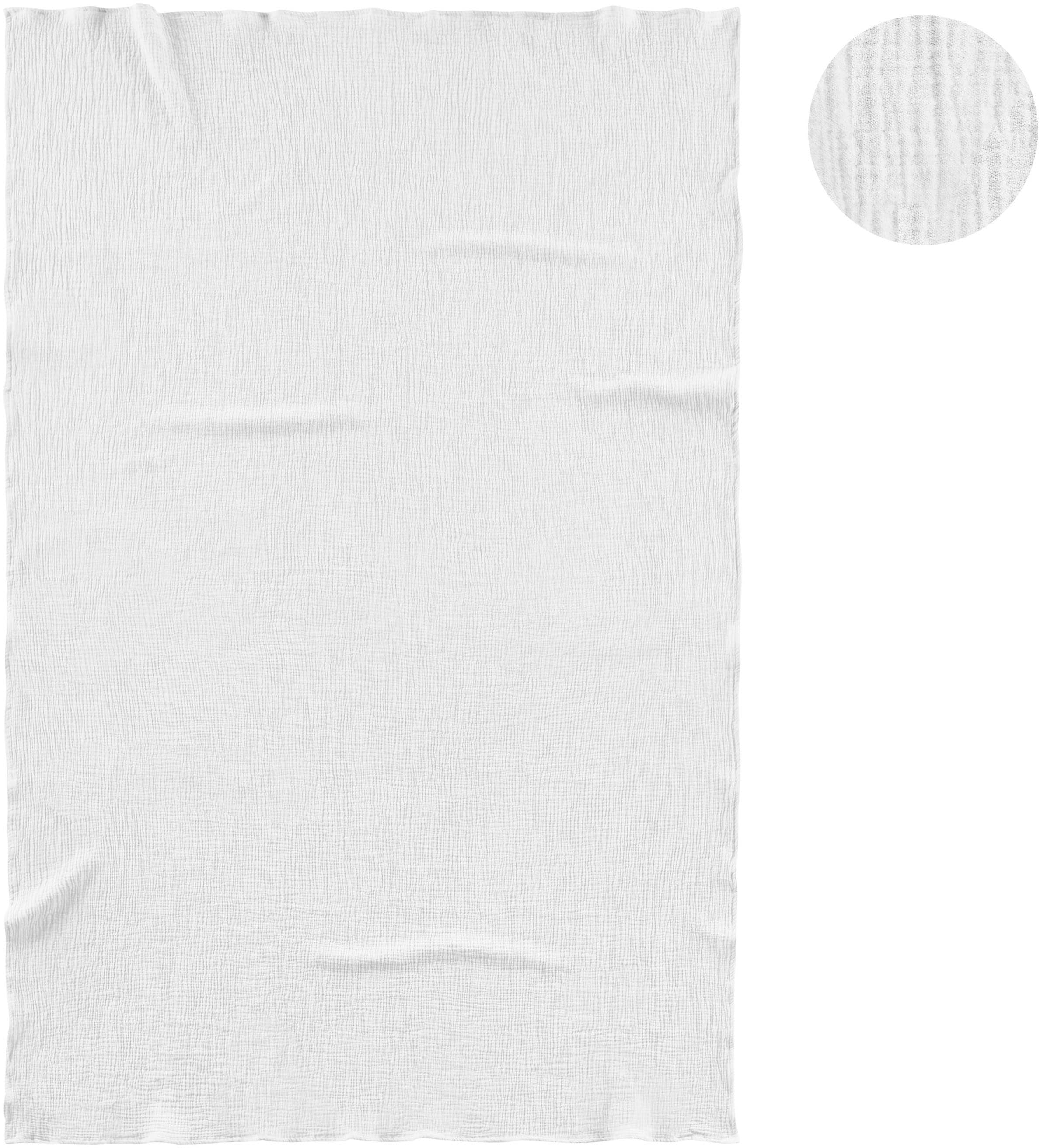 Biberna Wohndecke »0480100 Musselin«, gekreppte Optik+Struktur, leichte Sommer Decke, Tagesdecke, angenehm