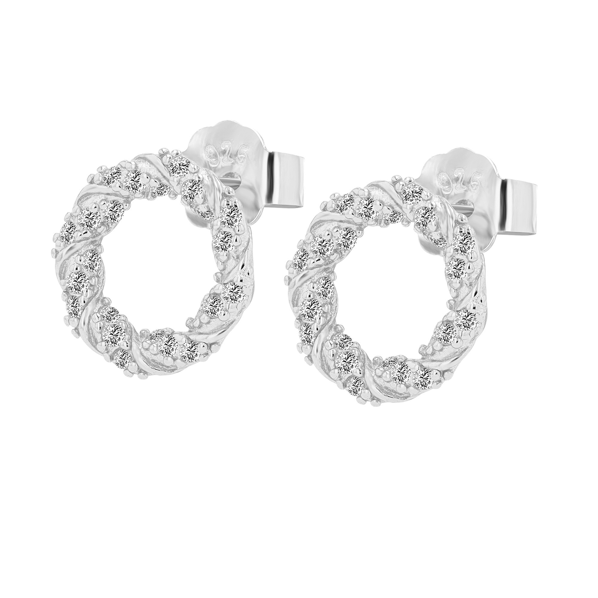 Paar Ohrhänger ADELIA´S "Damen Ohrstecker aus rhodiniertem 925 Sterling Silber Ø 6 mm", silber, Ohrringe, Damen, Damen, Silber 925 (Sterlingsilber)