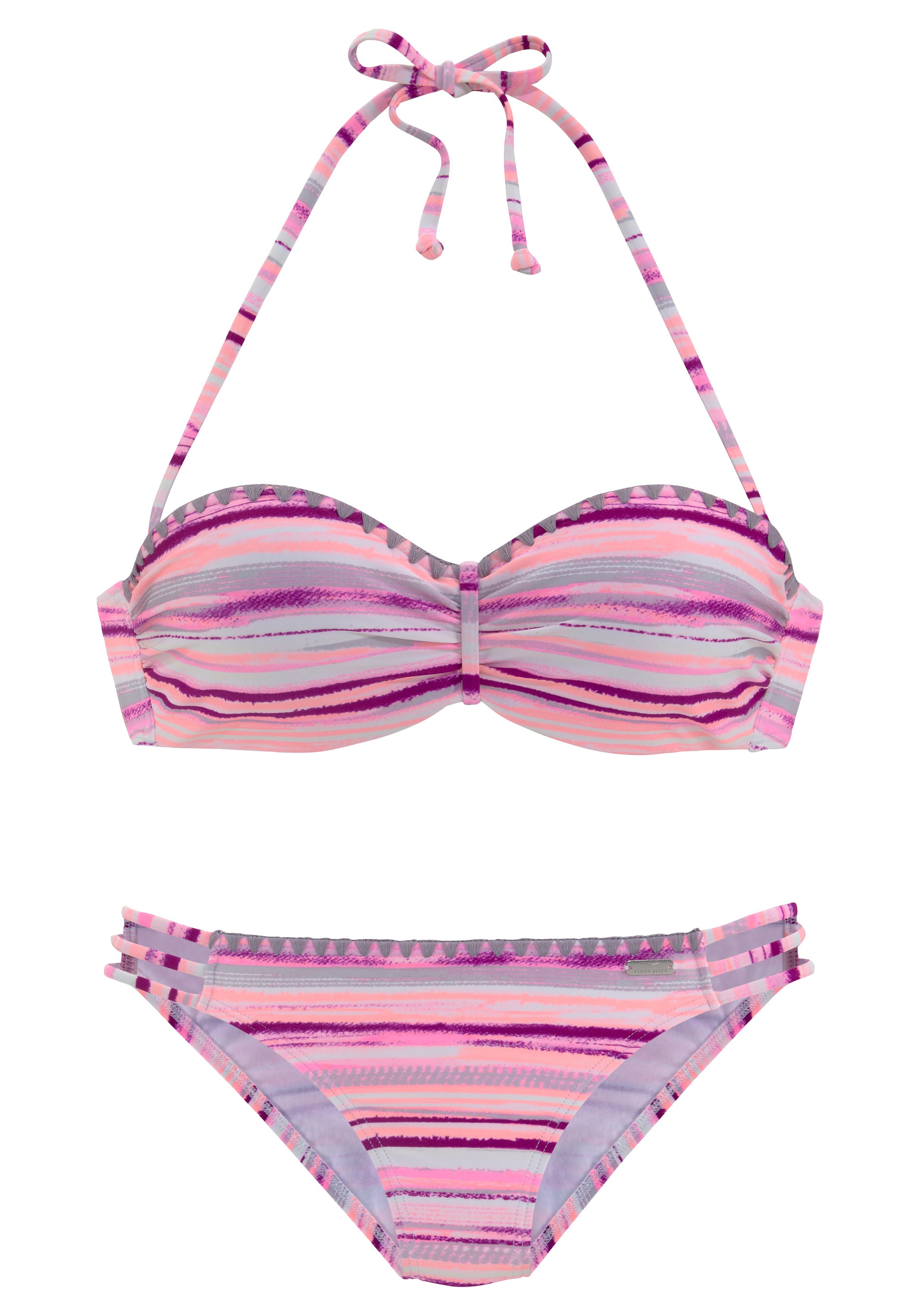 Venice Beach Bügel-Bandeau-Bikini mit Häkelkanten günstig online kaufen