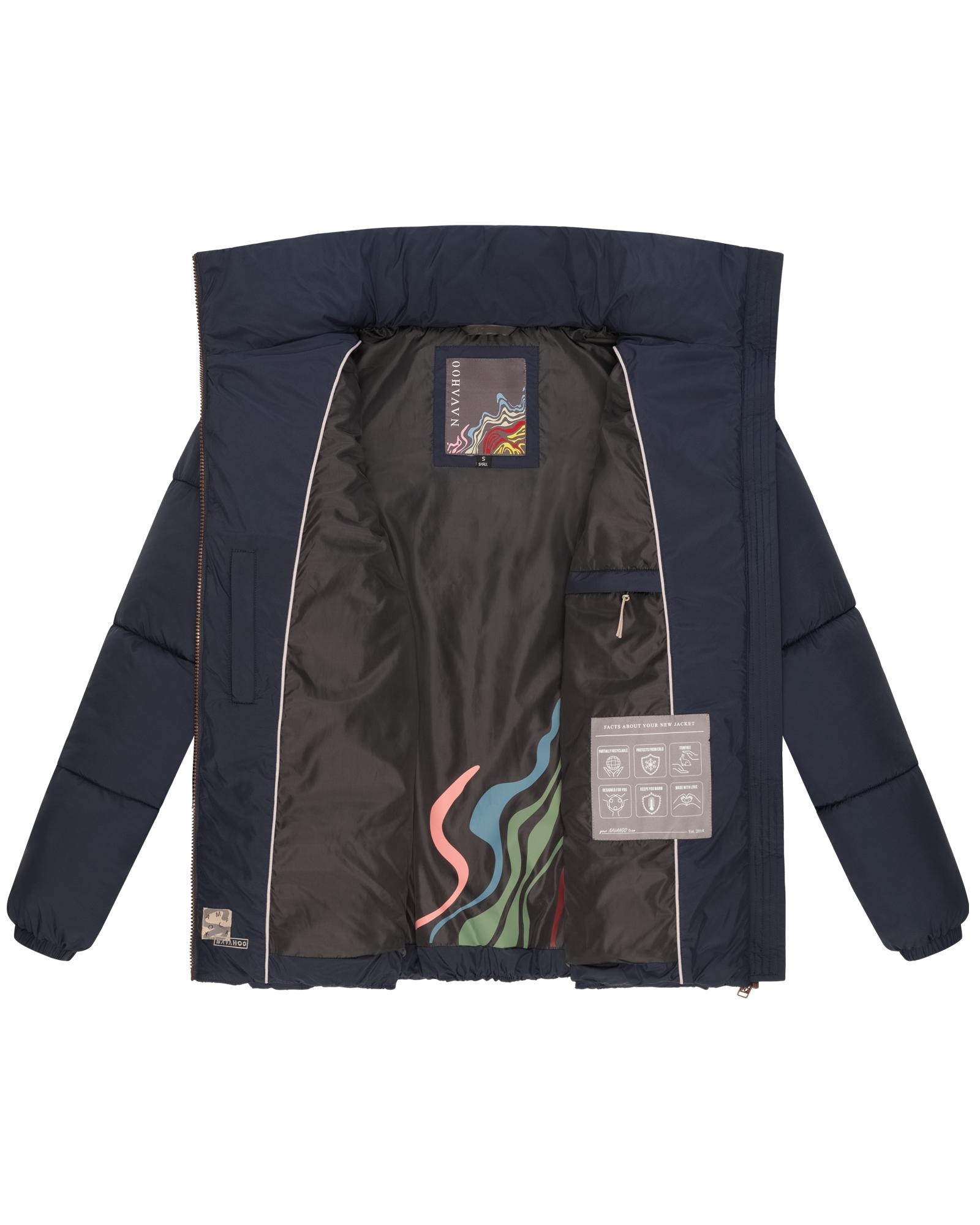 Navahoo Steppjacke »Schokolinaa 14«, ohne Kapuze, Winterjacke mit modischer Steppung & hohem Kragen