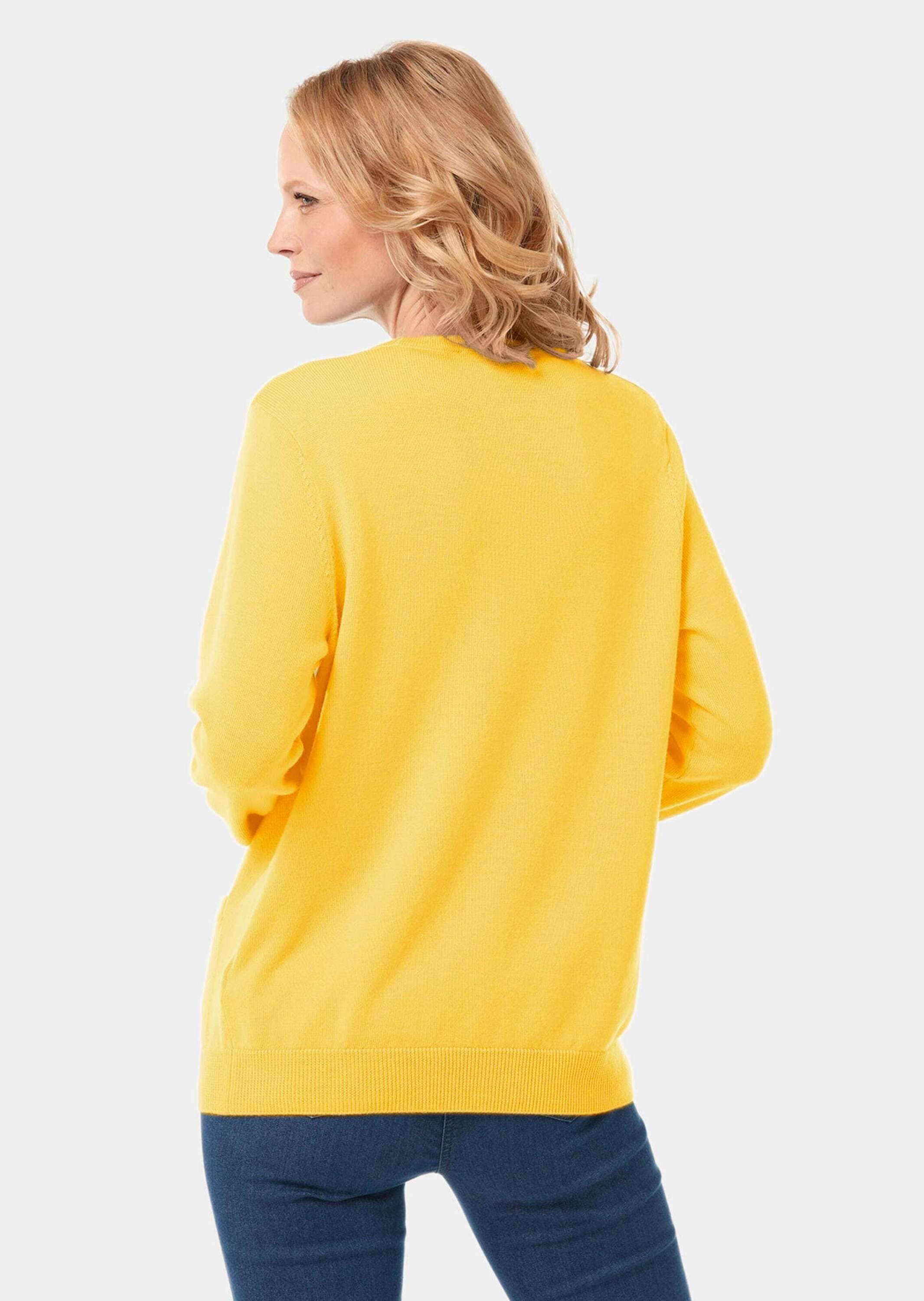 GOLDNER Strickjacke »Kurzgröße Uni Merino-Cardigan Langarm«