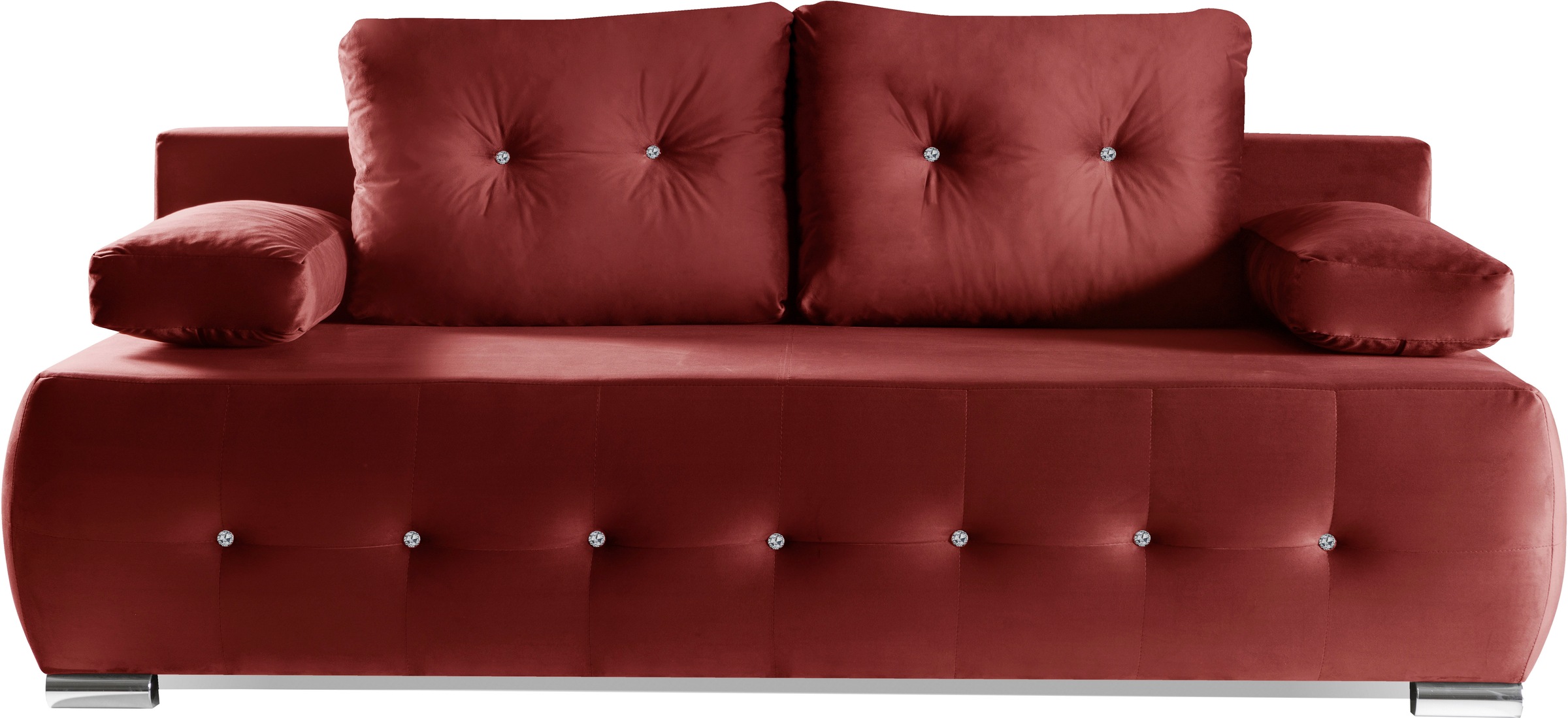 WERK2 Schlafsofa "Monaco Design Bettsofa, pflegeleichter Samtoptik Bezug, B günstig online kaufen