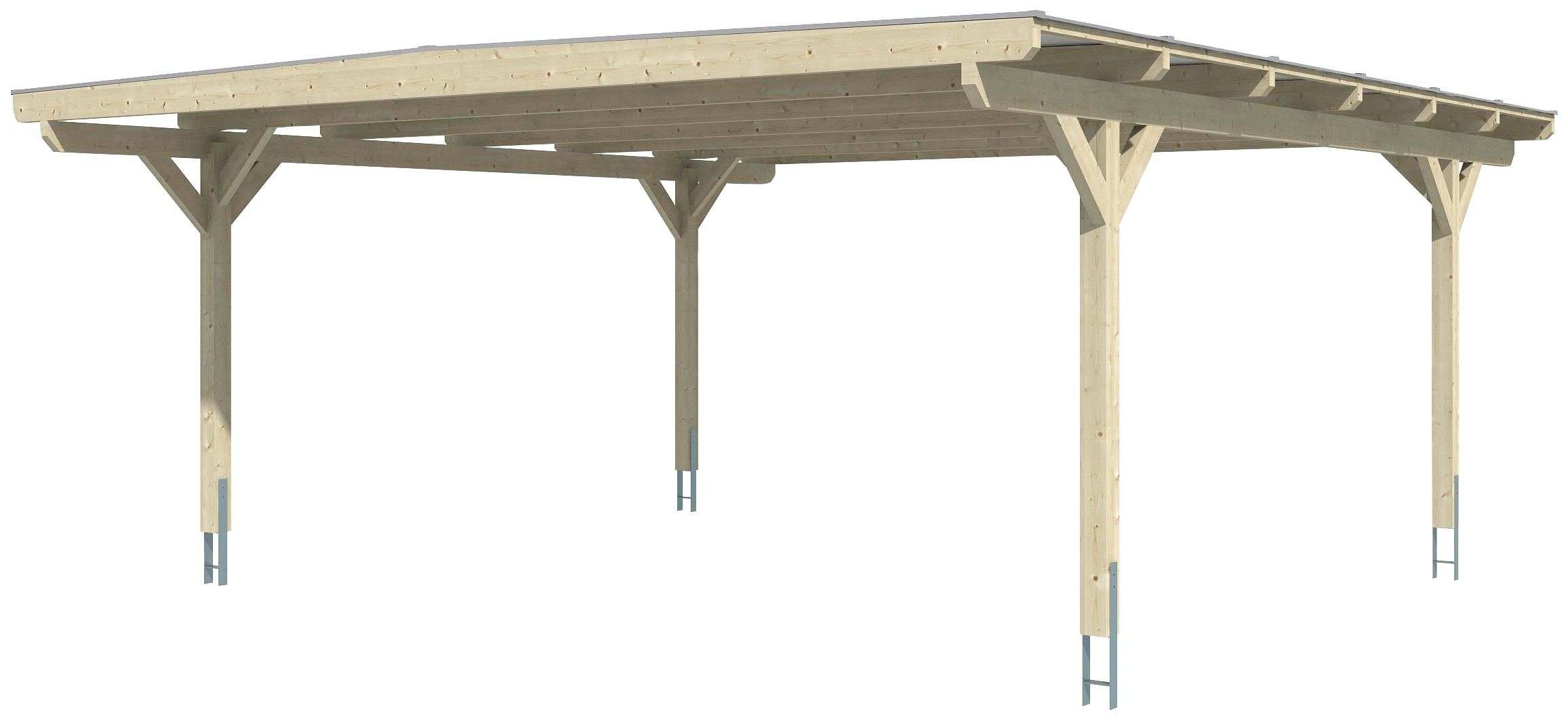Skanholz Doppelcarport »Odenwald«, Leimholz-Nordisches Fichtenholz, 546 cm, natur