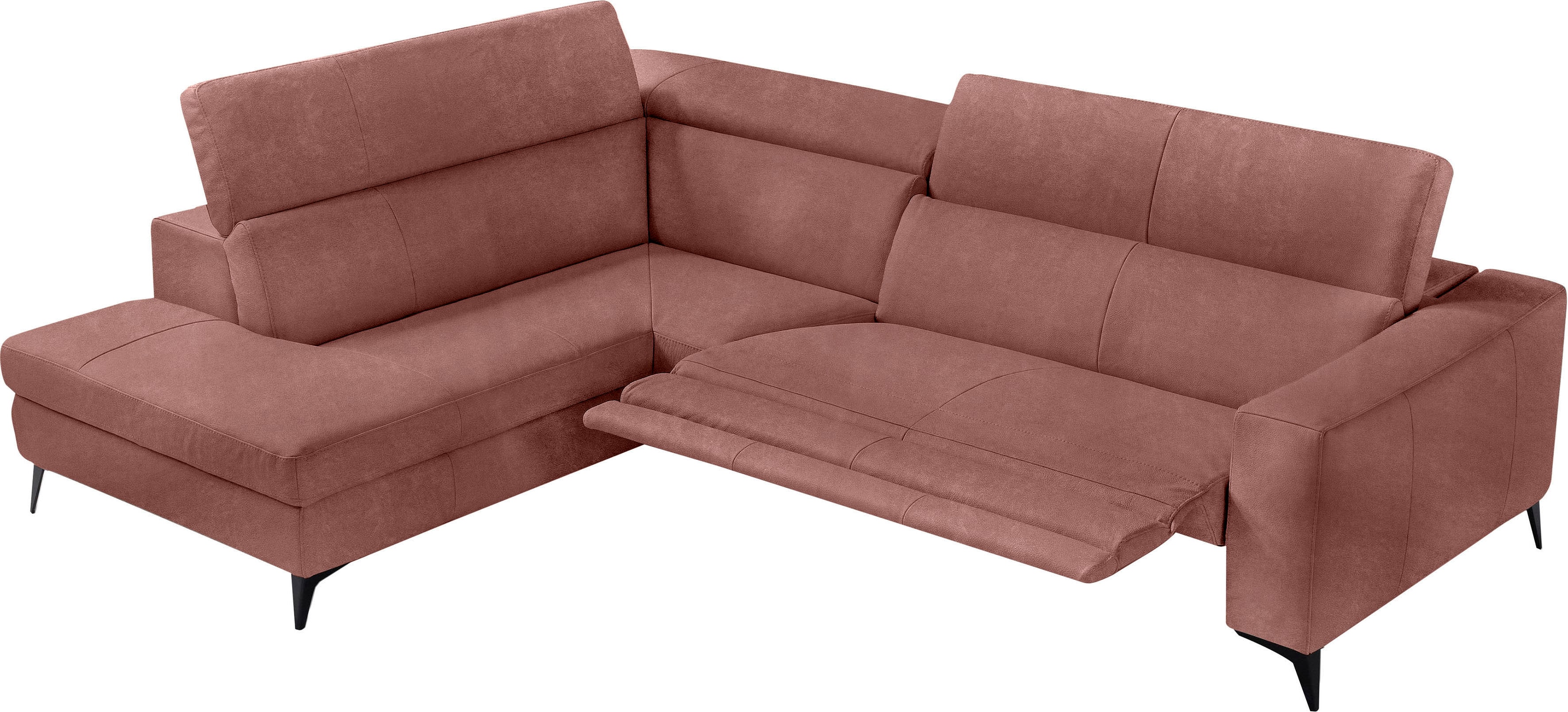 Egoitaliano Ecksofa "Edith, Designsofa mit hohem Sitzkomfort, Breite 269cm, L-Form" inkl. elektrischer Relaxfunktion und manuell verstellbaren Kopfteilen